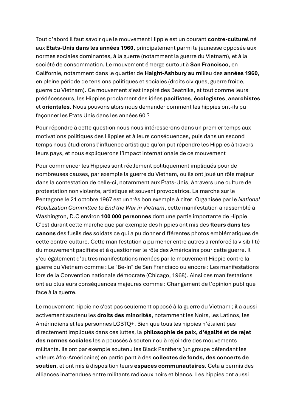Prévisualisation du document Grand oral anglais AMC, Le Mouvement Hippie