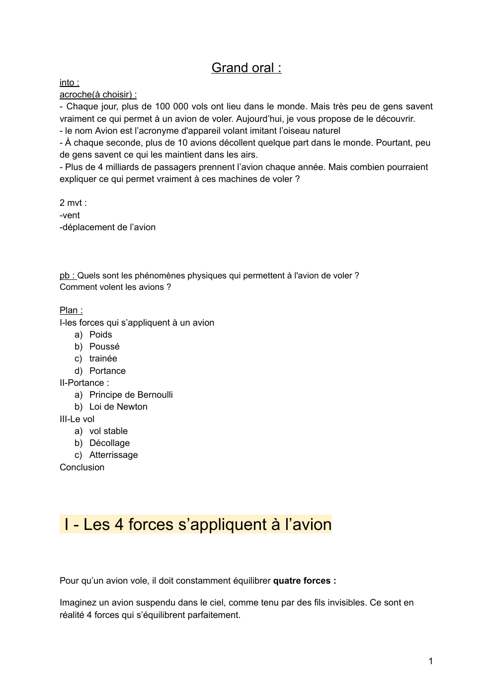 Prévisualisation du document Grand oral avion ce qui permet vraiment à ces machines de voler ?