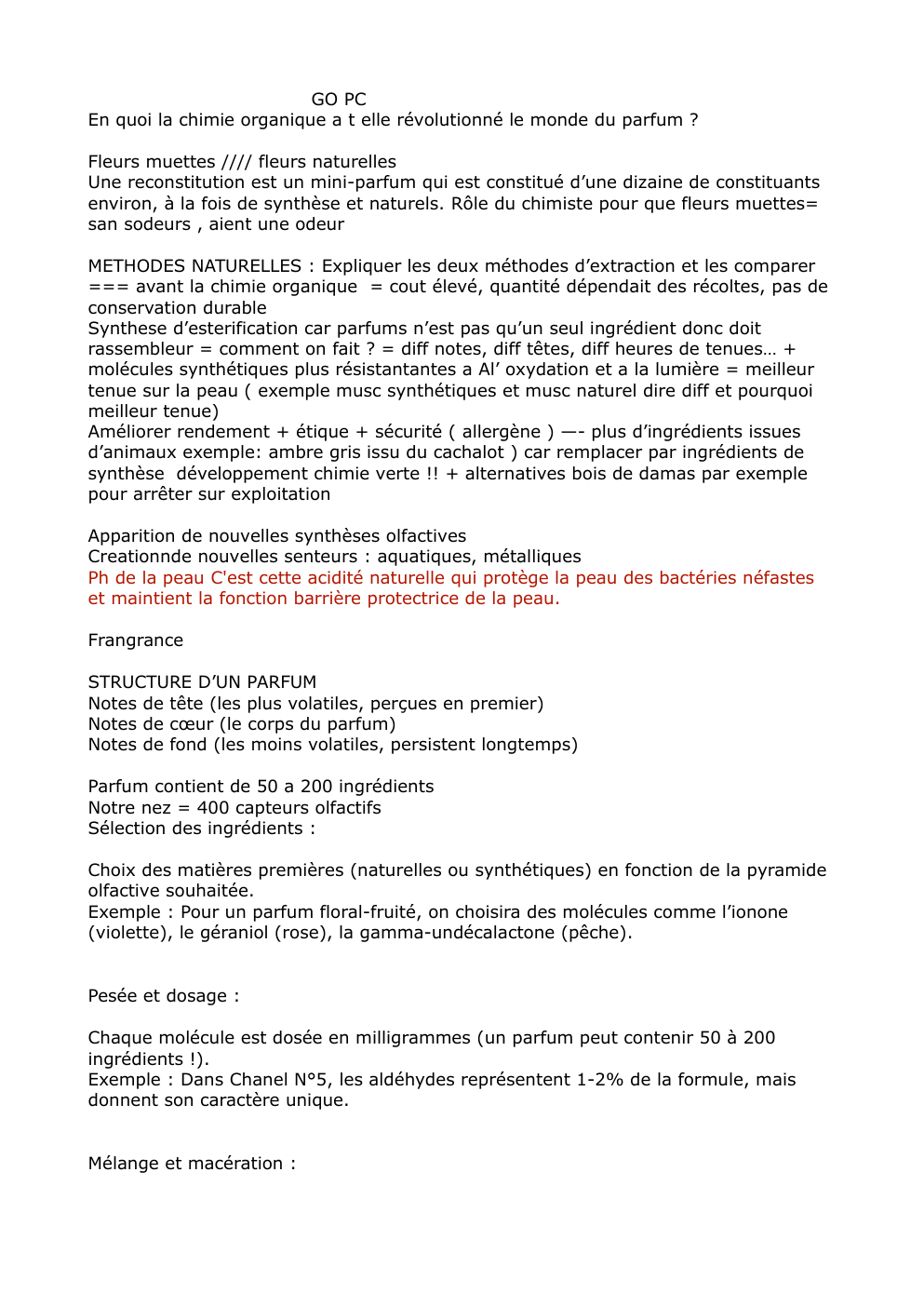Prévisualisation du document grand oral chimie: GO PC En quoi la chimie organique a t elle révolutionné le monde du parfum ?