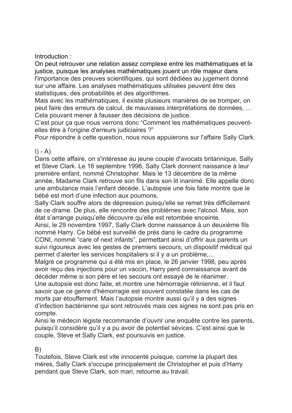 Prévisualisation du document Grand oral: Comment les mathématiques peuvent-elles être à l'origine d'erreurs judiciaires ?