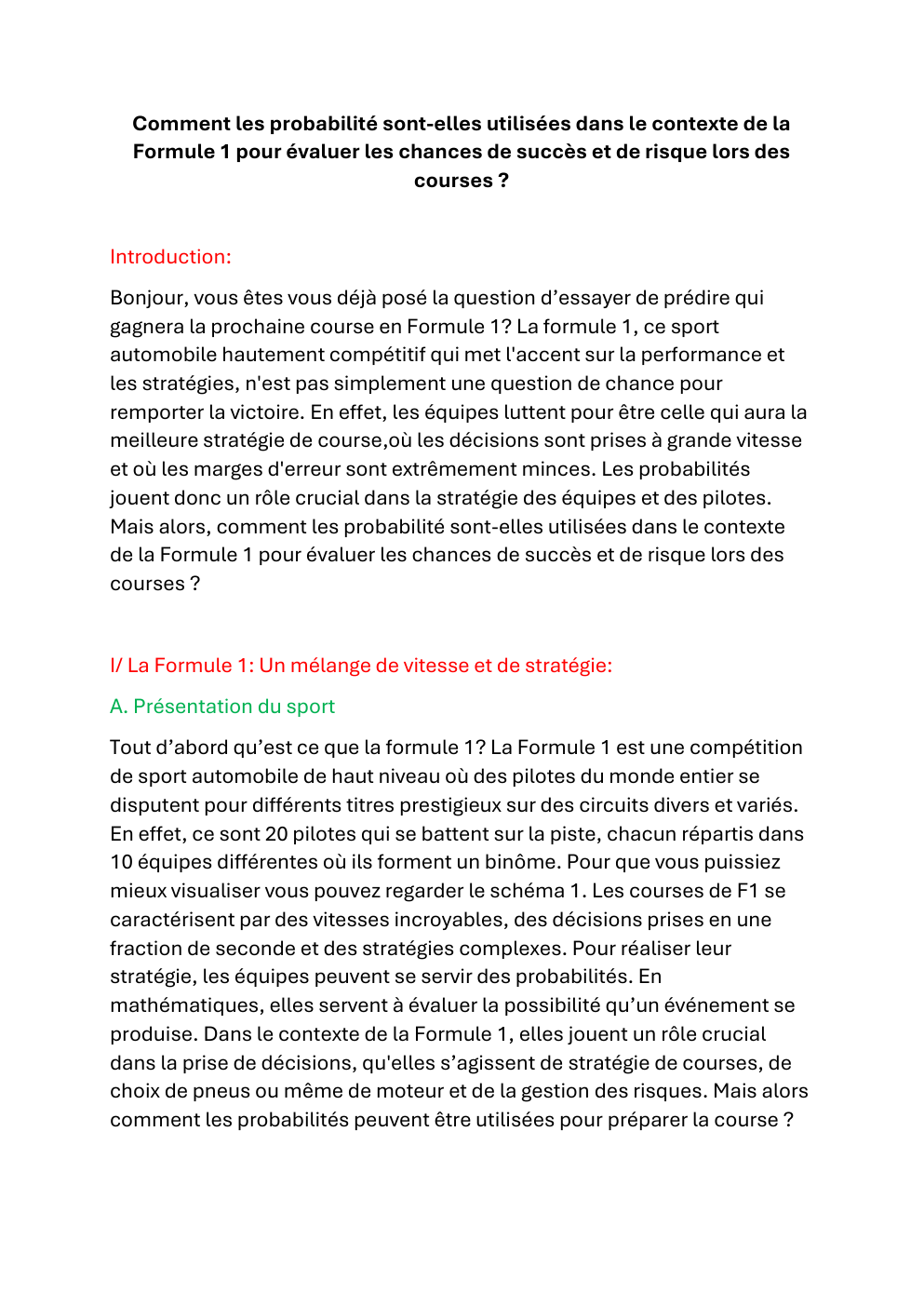 Prévisualisation du document grand oral Comment les probabilité sont-elles utilisées dans le contexte de la Formule 1 pour évaluer les chances de succès et de risque lors des courses ?