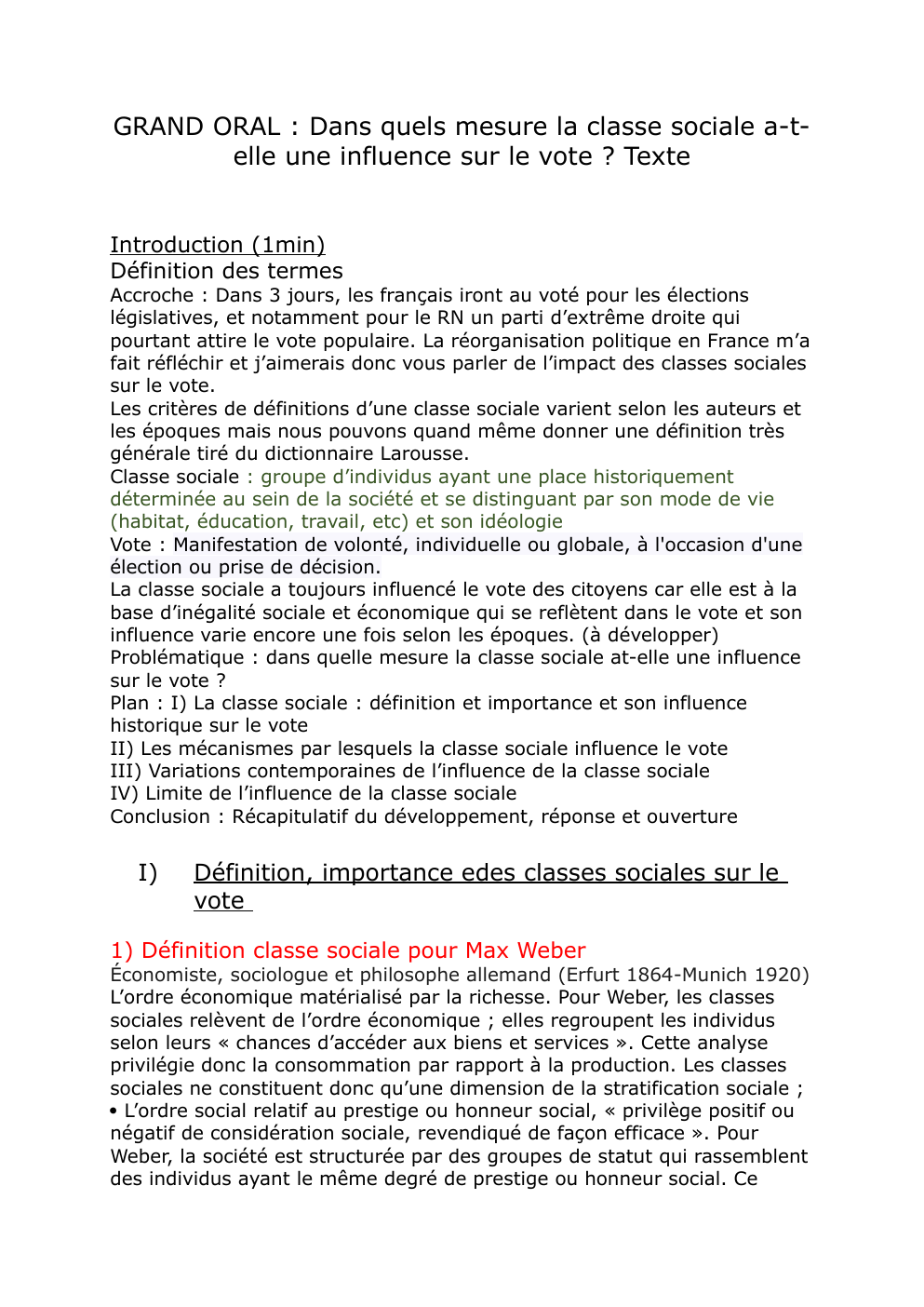 Prévisualisation du document GRAND ORAL : Dans quels mesure la classe sociale a-telle une influence sur le vote ?