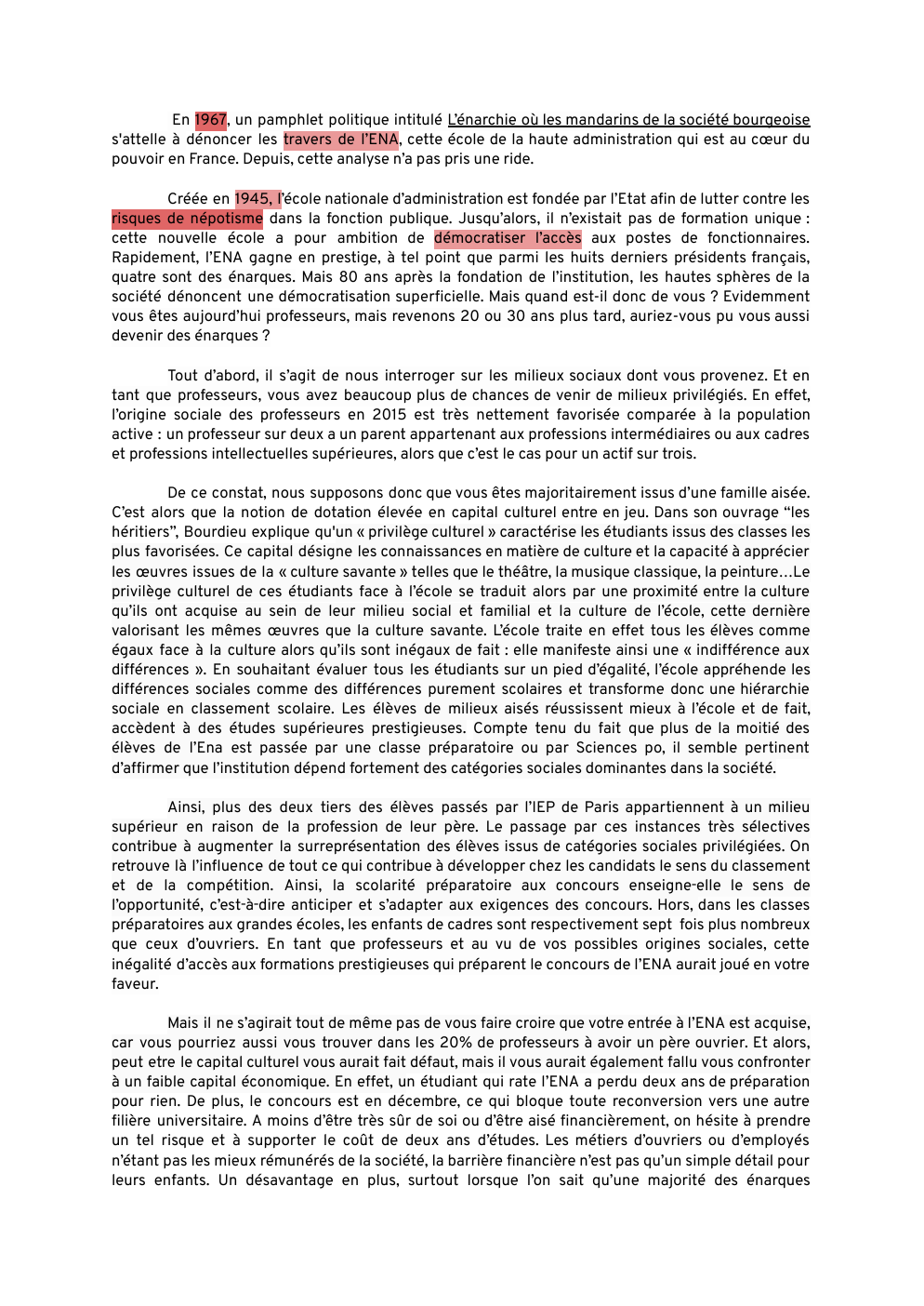 Prévisualisation du document Grand Oral de SES: L'ENA