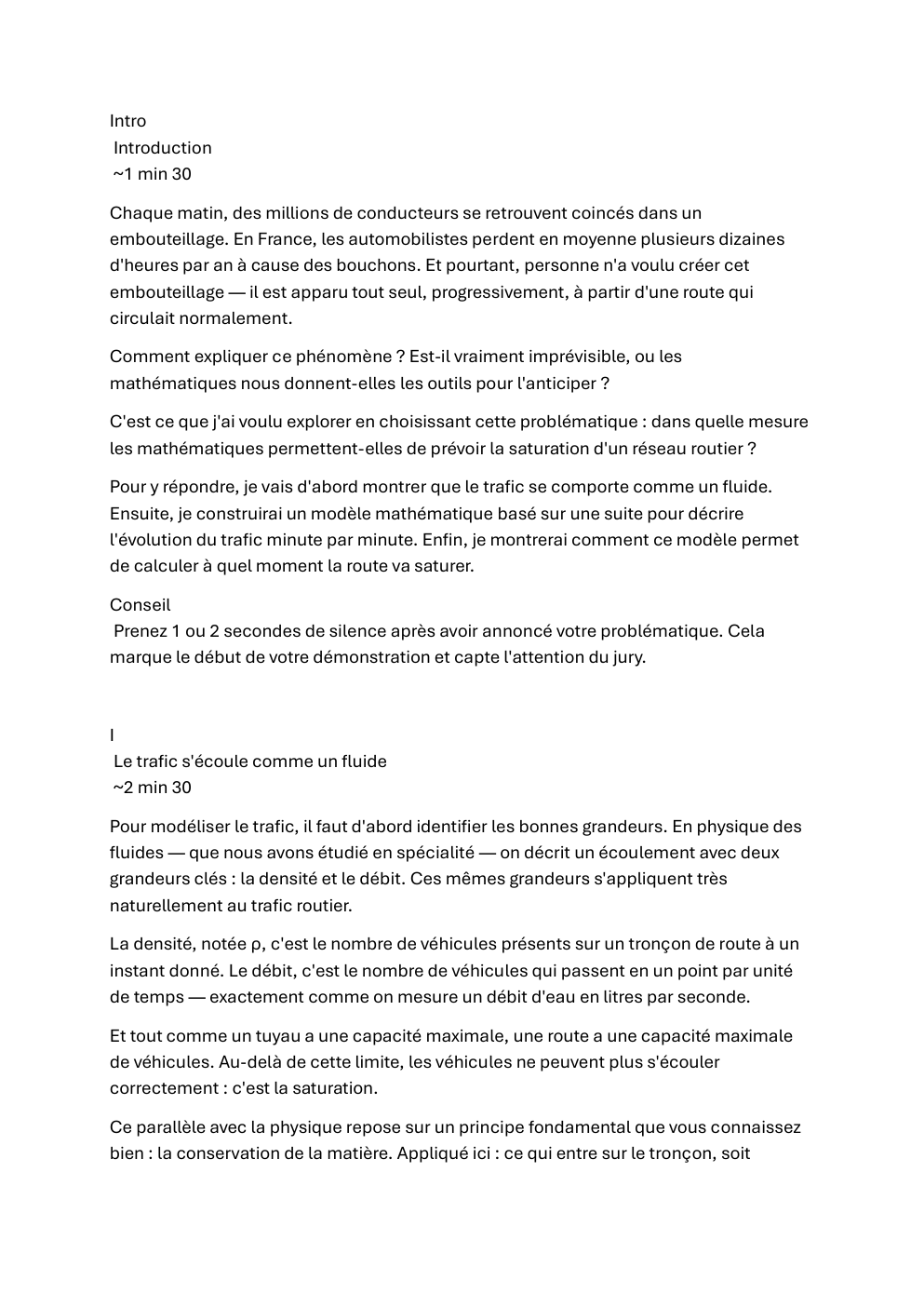 Prévisualisation du document grand oral embouteillage