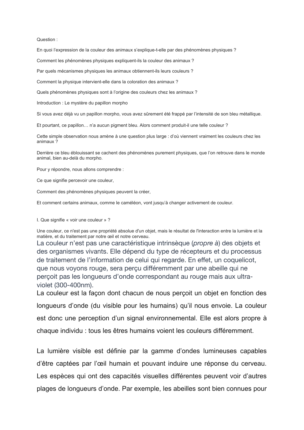 Prévisualisation du document grand oral: En quoi l’expression de la couleur des animaux s’explique-t-elle par des phénomènes physiques ?