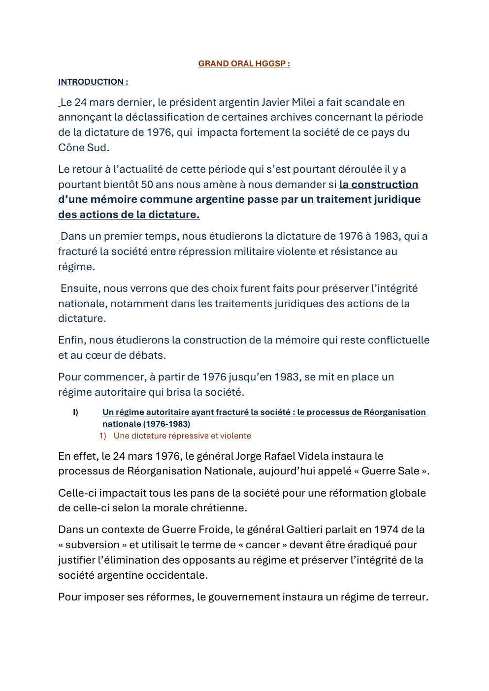 Prévisualisation du document GRAND ORAL HGGSP: la construction d'une mémoire commune argentine passe-t-elle par le traitement juridique des actions de la dictature?