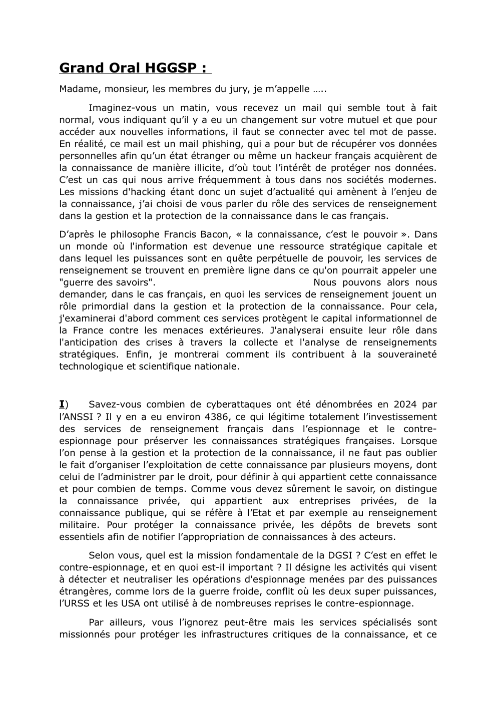 Prévisualisation du document Grand oral HGGSP: les  services de renseignement