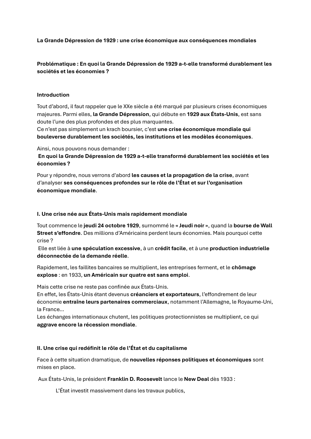Prévisualisation du document Grand oral:  La Grande Dépression de 1929 : une crise économique aux conséquences mondiales