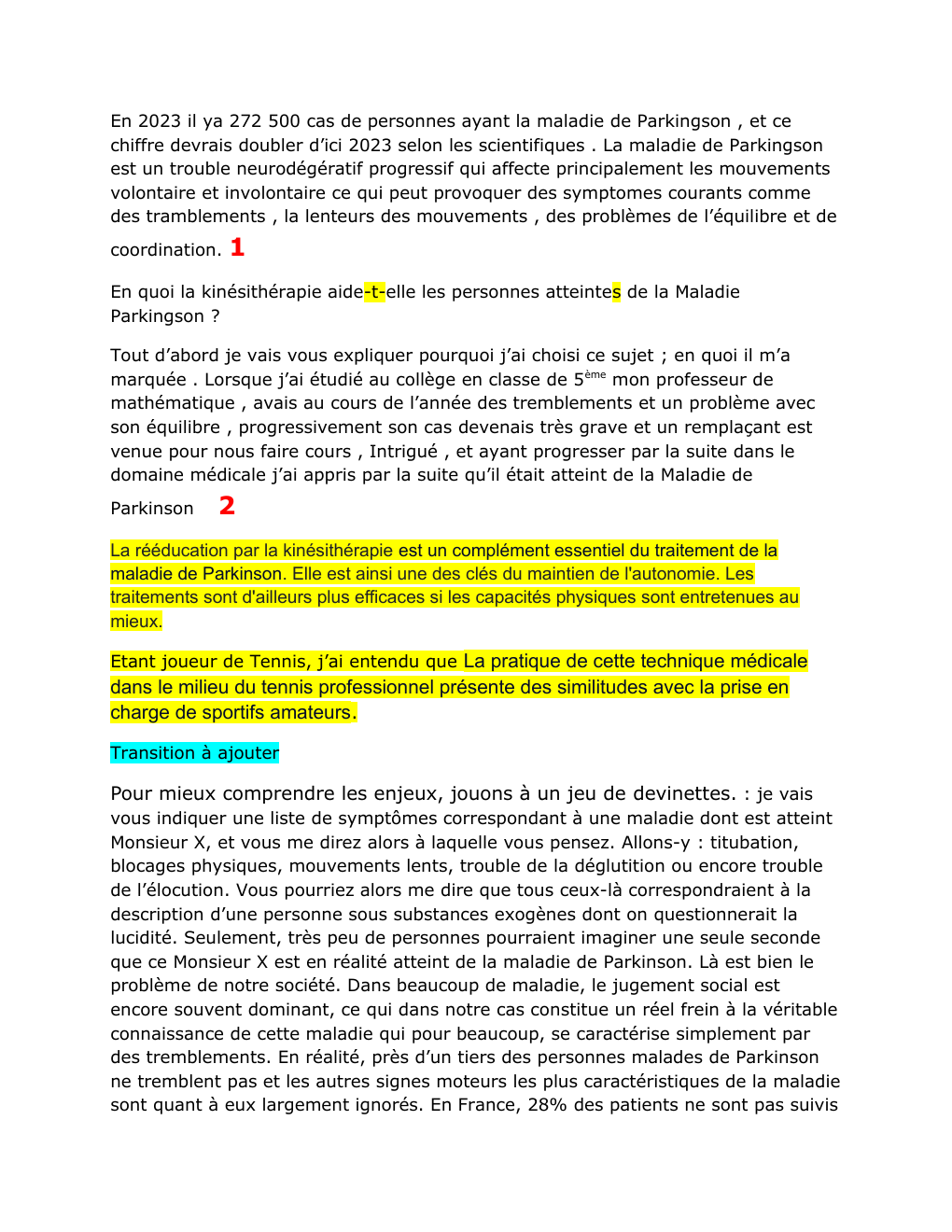 Prévisualisation du document grand oral la maladie de Parkingson