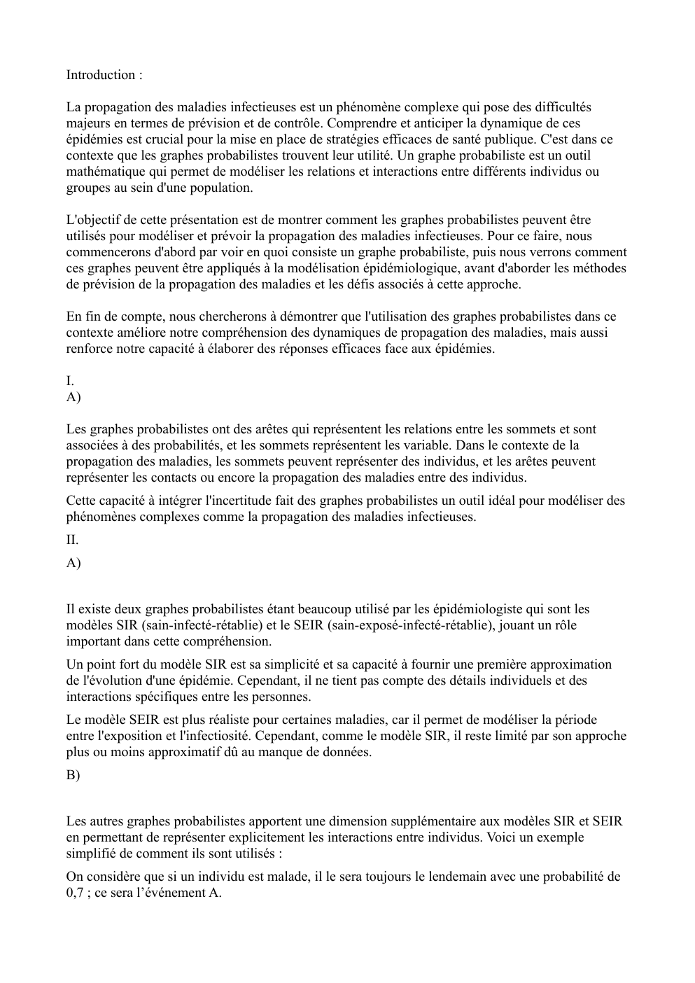 Prévisualisation du document grand oral: La propagation des maladies infectieuses