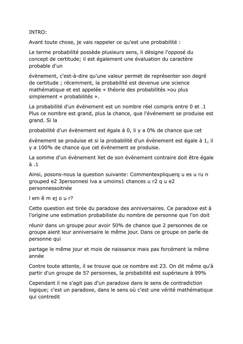 Prévisualisation du document Grand oral : le paradoxe des anniversaire