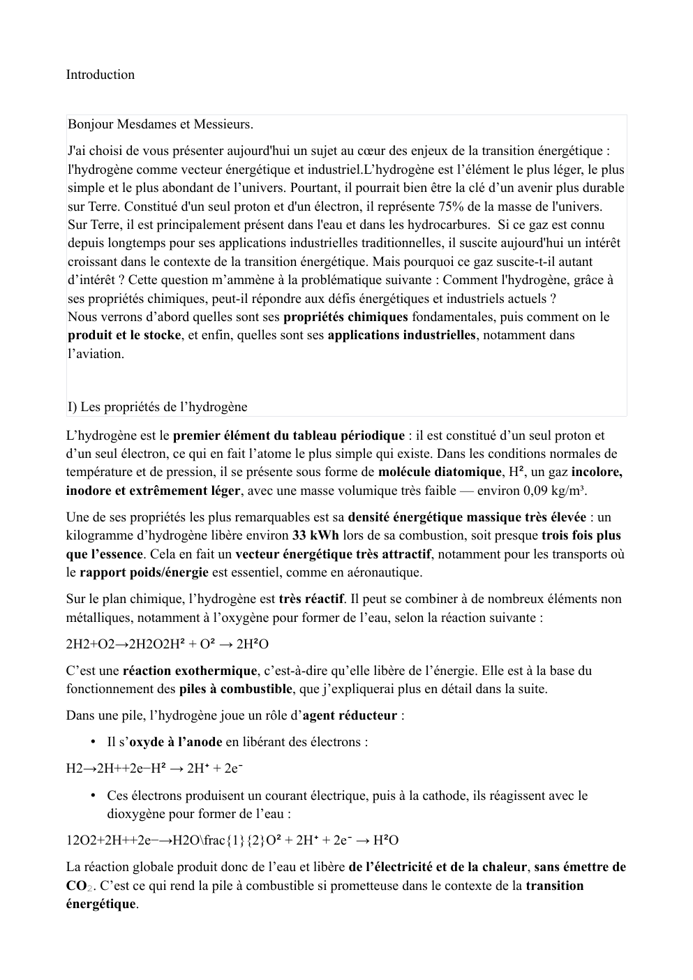 Prévisualisation du document Grand oral l'hydrogène comme vecteur énergétique et industriel