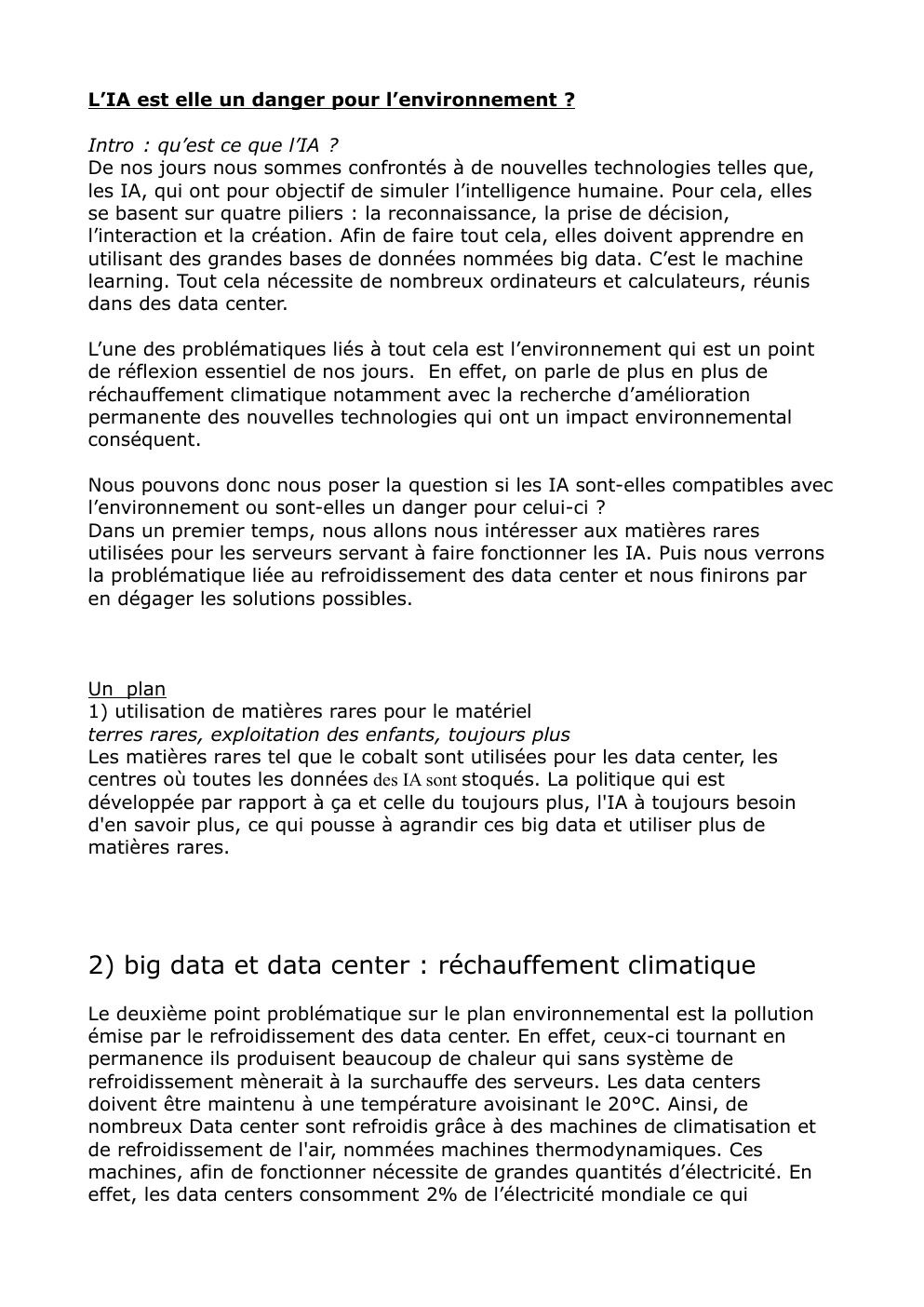 Prévisualisation du document grand oral L’IA est elle un danger pour l’environnement ?