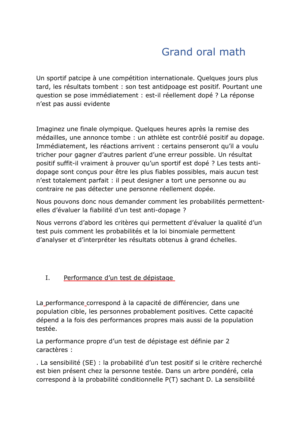 Prévisualisation du document grand oral math dopage