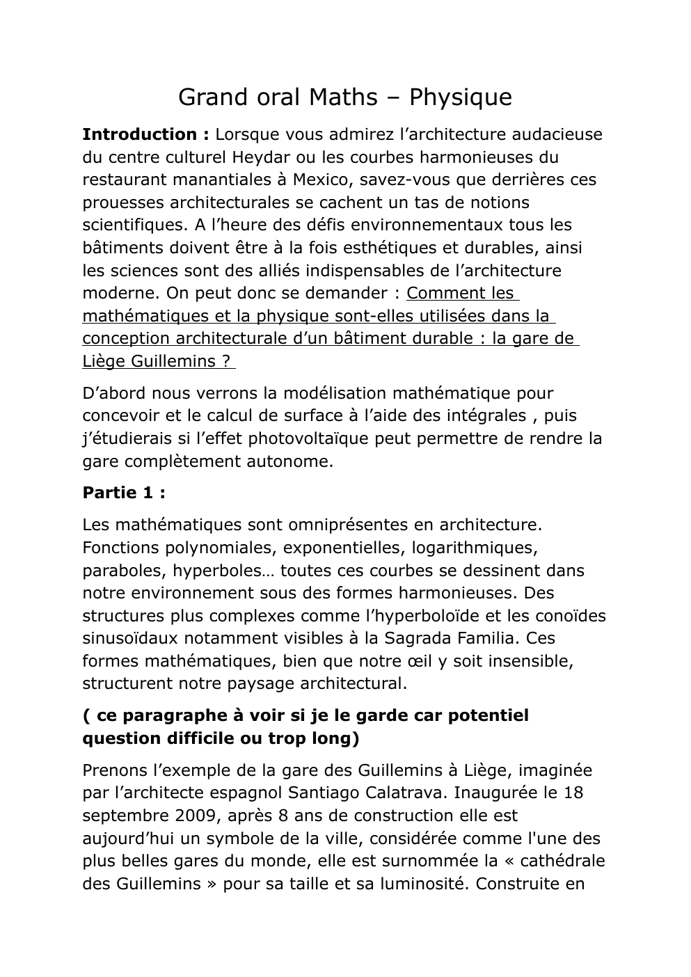 Prévisualisation du document Grand oral mathématiques architecture