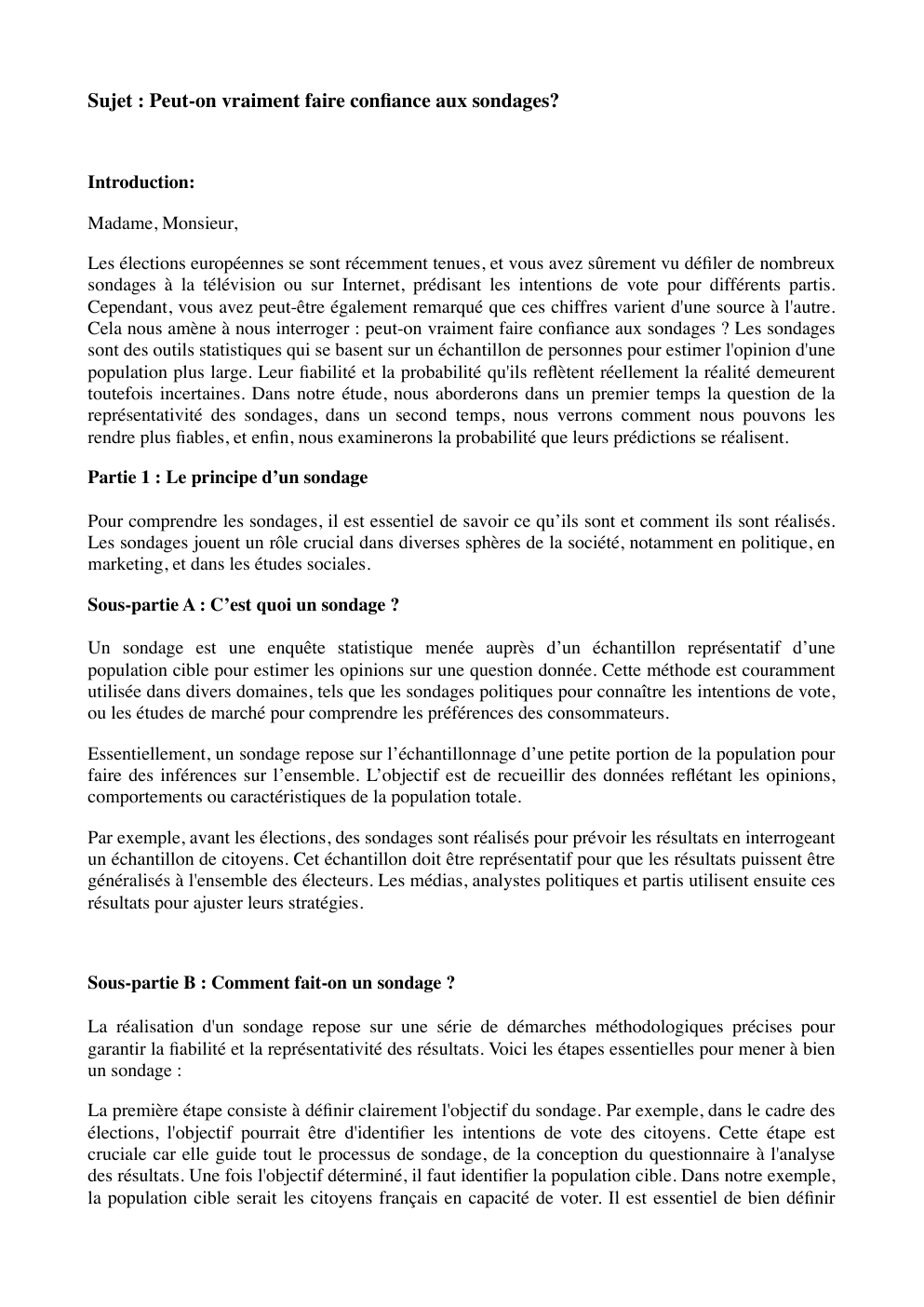 Prévisualisation du document grand oral MAthematiques : Peut-on vraiment faire confiance aux sondages?