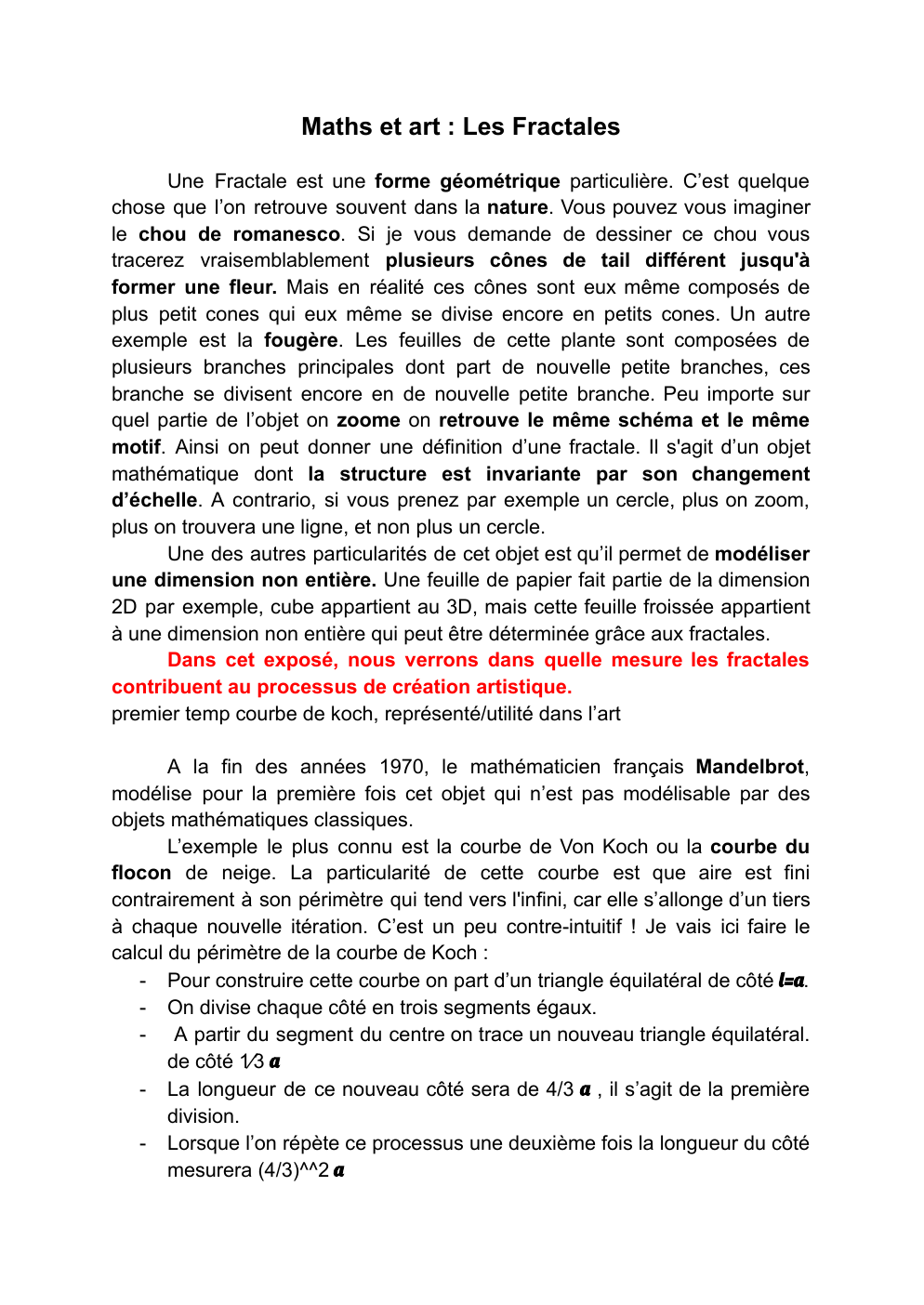 Prévisualisation du document Grand Oral Maths et Art Maths et art : Les Fractales
