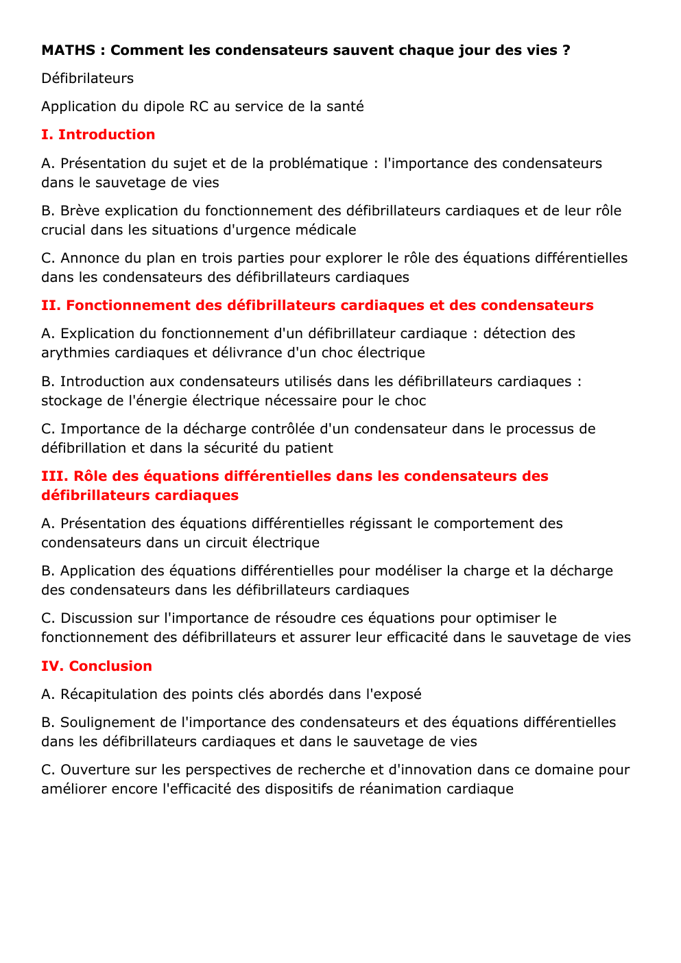 Prévisualisation du document grand oral maths et physique MATHS : Comment les condensateurs sauvent chaque jour des vies ?