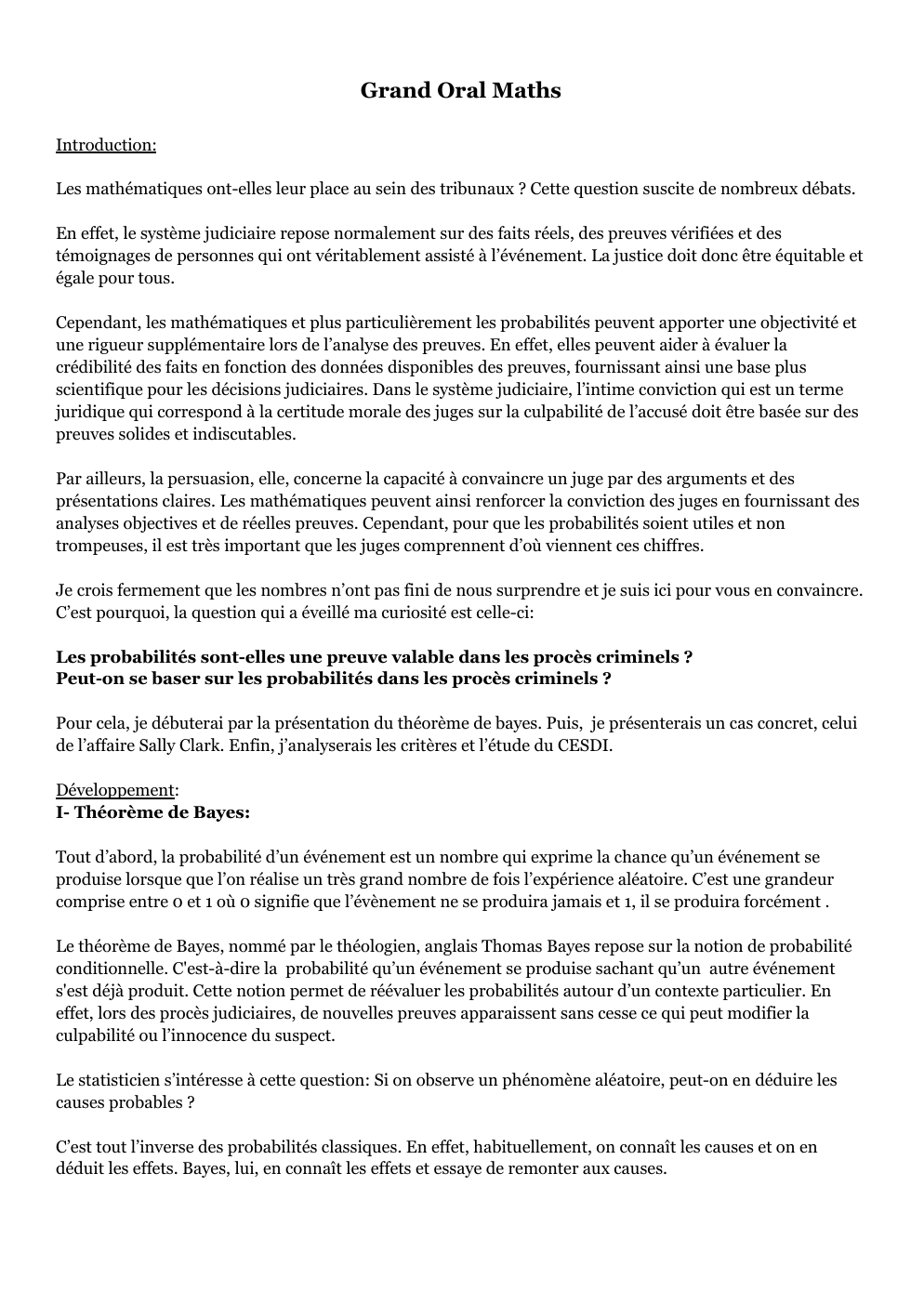 Prévisualisation du document Grand Oral Maths: Les mathématiques ont-elles leur place au sein des tribunaux ?