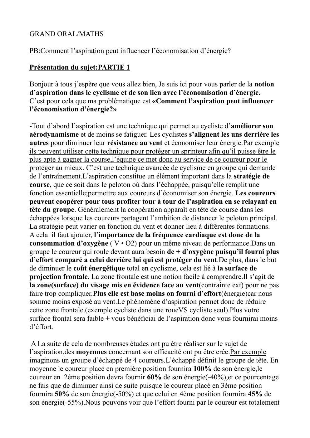 Prévisualisation du document GRAND ORAL/MATHS PB:Comment l’aspiration peut influencer l’économisation d’énergie?