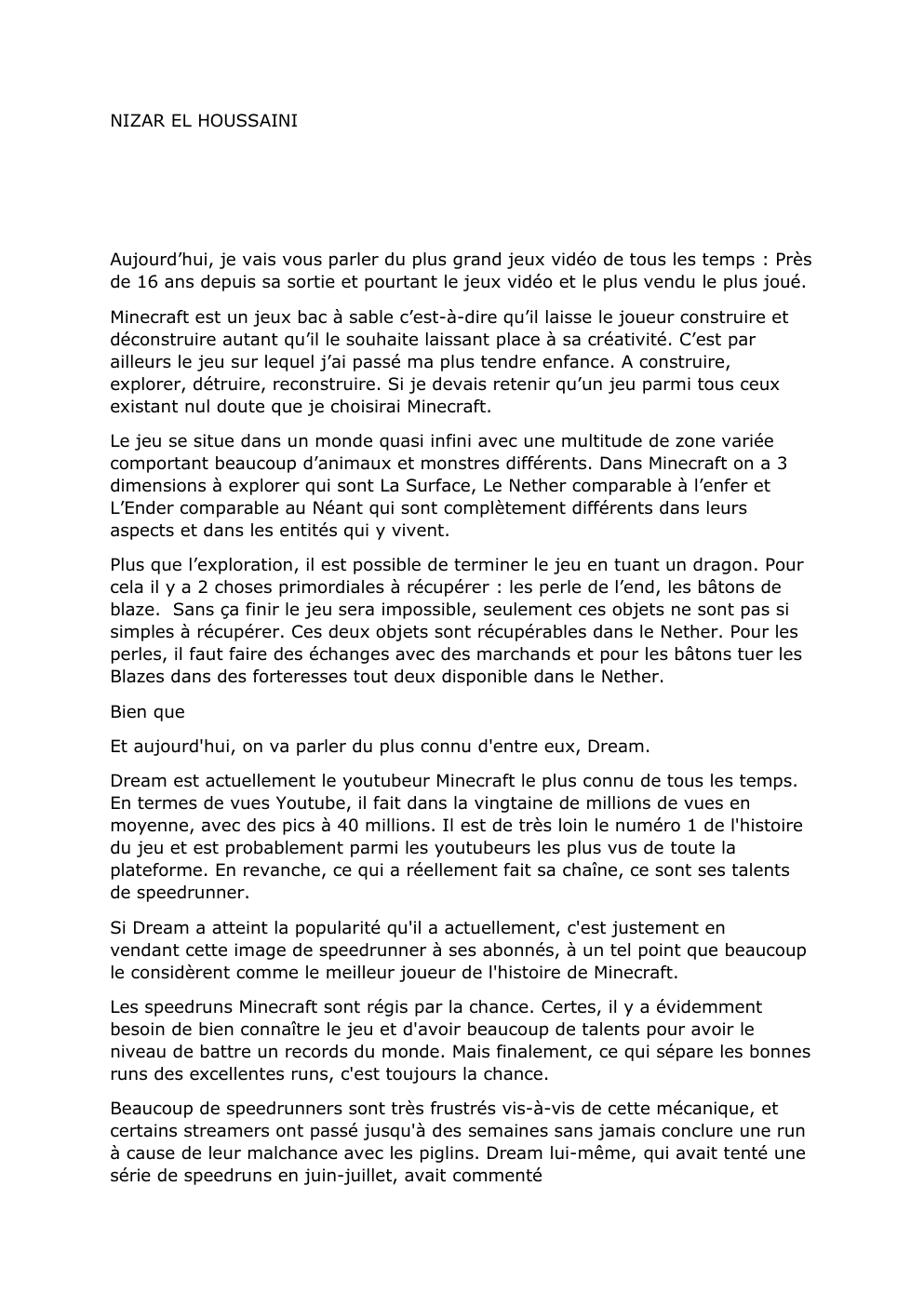 Prévisualisation du document Grand oral minecraft