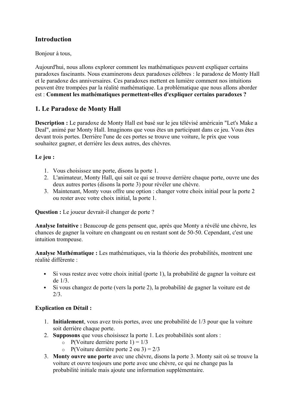 Prévisualisation du document Grand oral Monty Hall