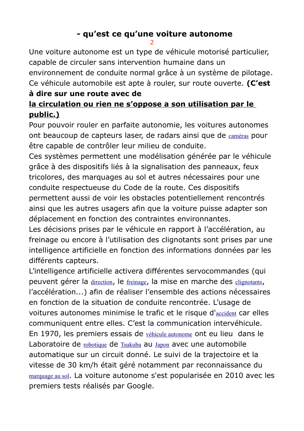 Prévisualisation du document Grand oral NSI: la voiture autonome la voiture de demain ?