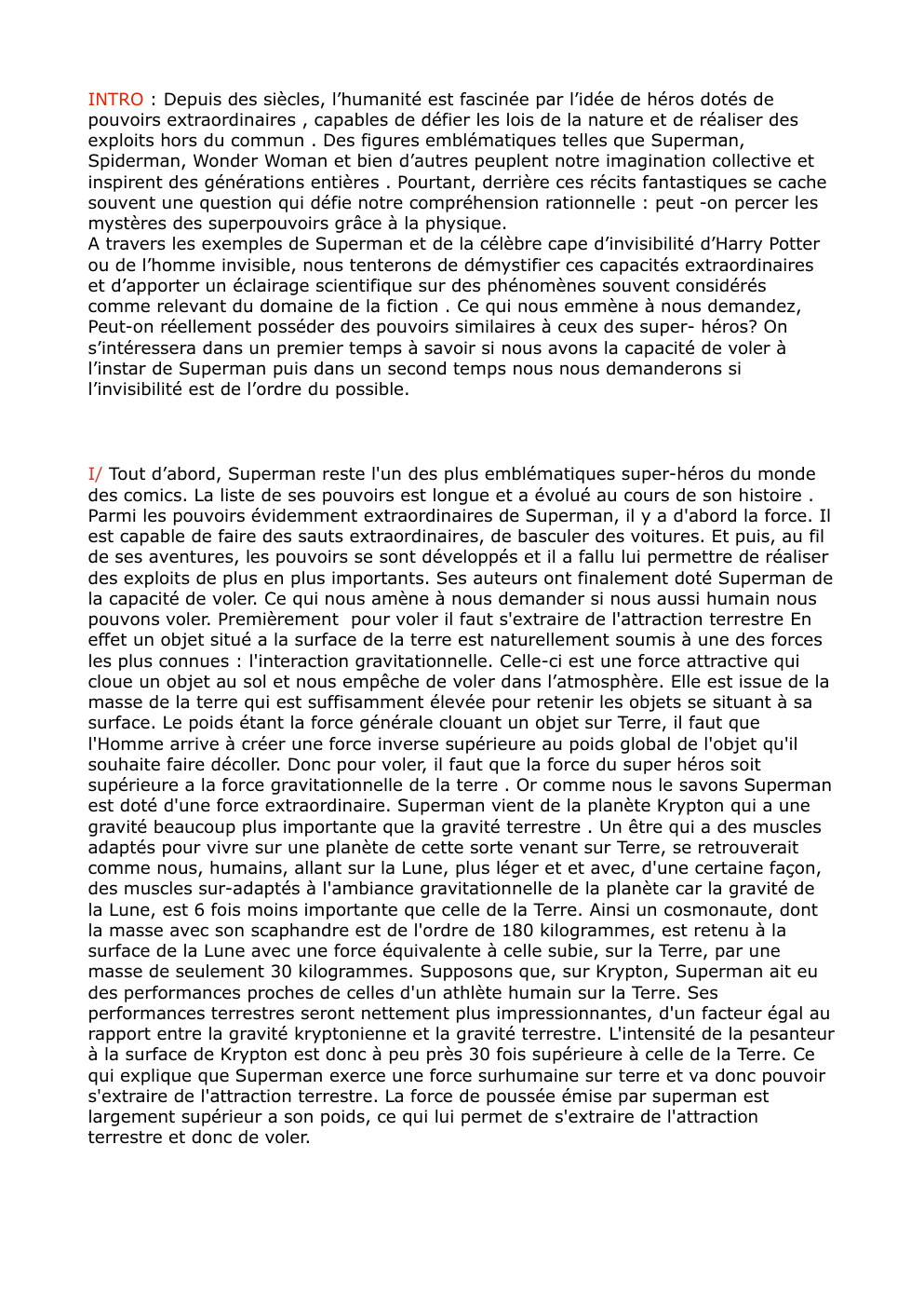 Prévisualisation du document Grand oral: Peut-on réellement posséder des pouvoirs similaires à ceux des super- héros?