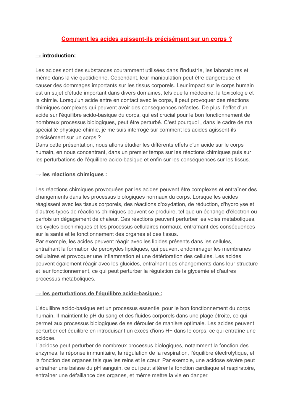 Prévisualisation du document grand oral physique chimie Comment les acides agissent-ils précisément sur un corps ?