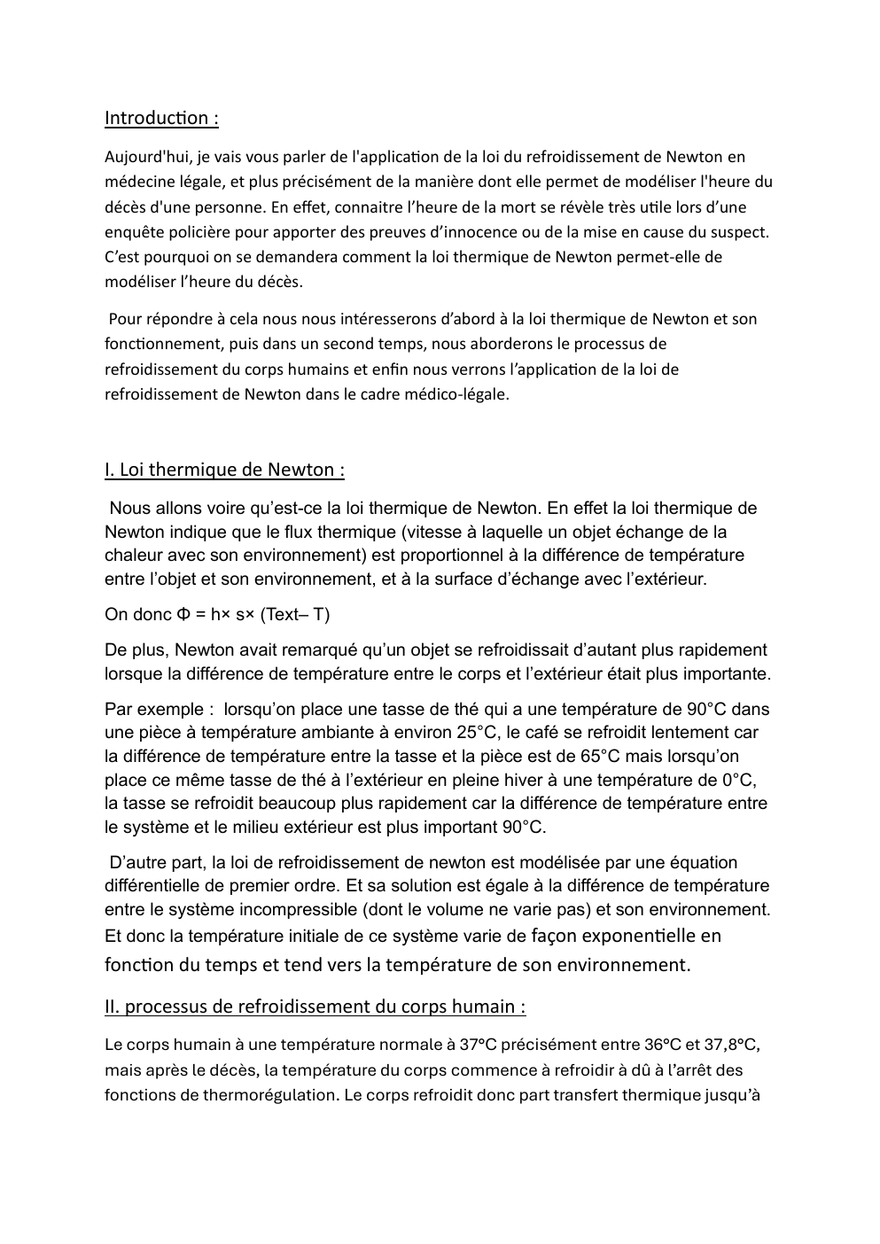 Prévisualisation du document grand oral physique-chimie Loi thermique de Newton