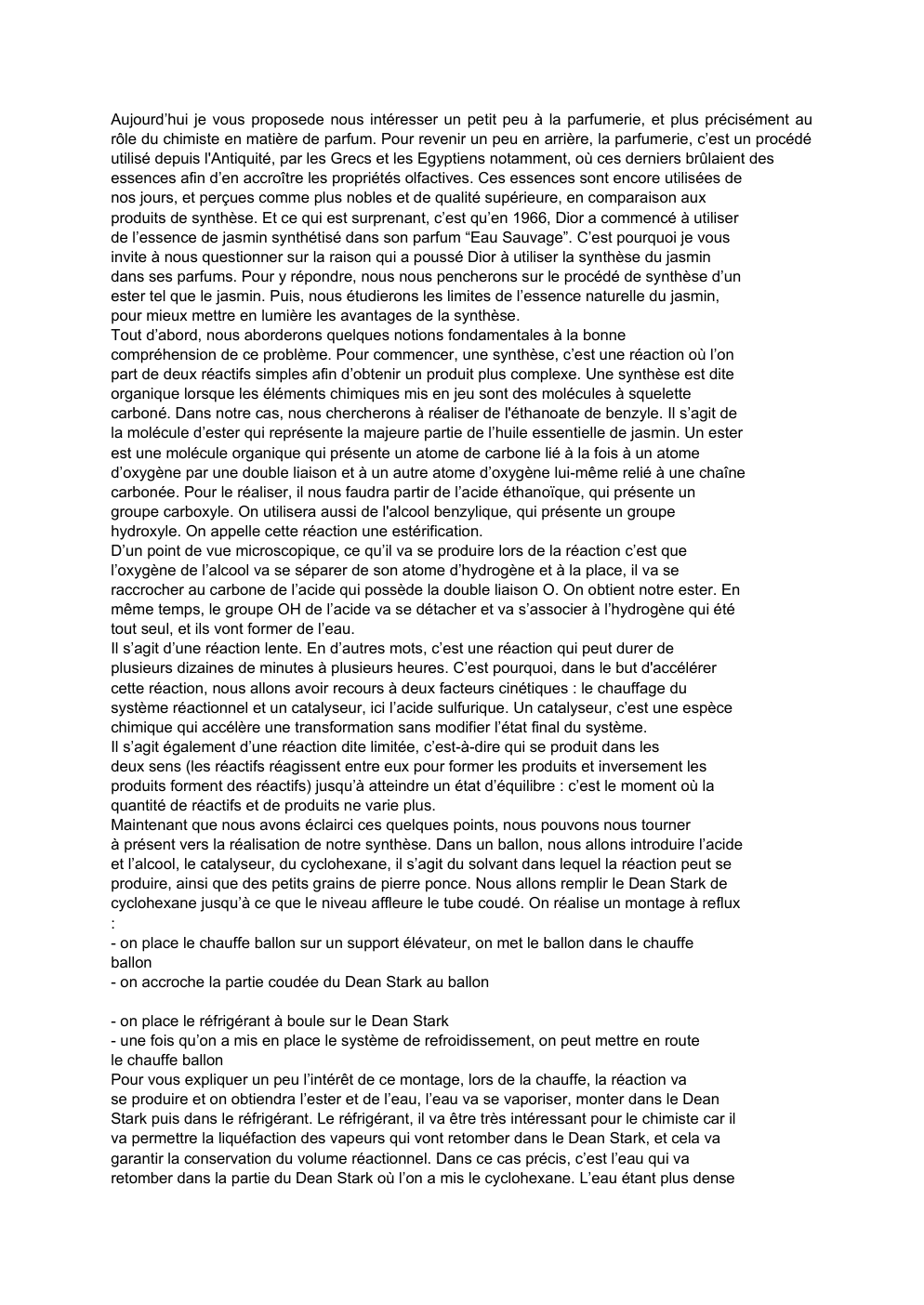 Prévisualisation du document Grand Oral physique chimie : Pourquoi Dior utilise des produits de synthese dans ses parfums ?