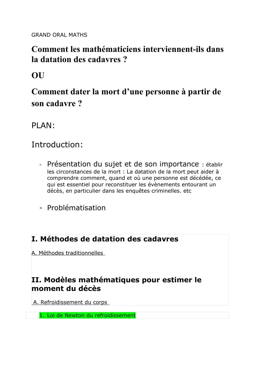 Prévisualisation du document Grand oral physique : datation des cadavres