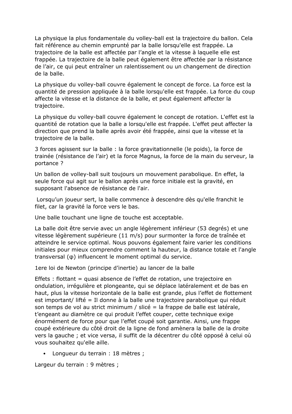 Prévisualisation du document Grand oral physique La physique du volley-ball