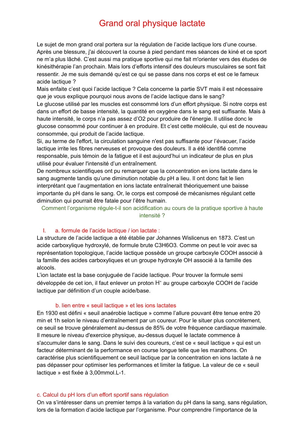 Prévisualisation du document Grand oral physique lactate