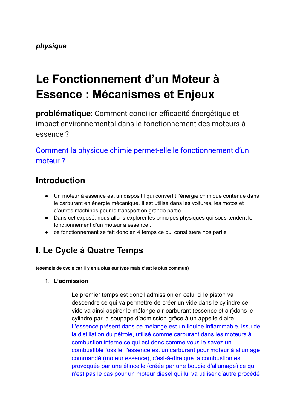 Prévisualisation du document grand oral physique moteur à 4 temps