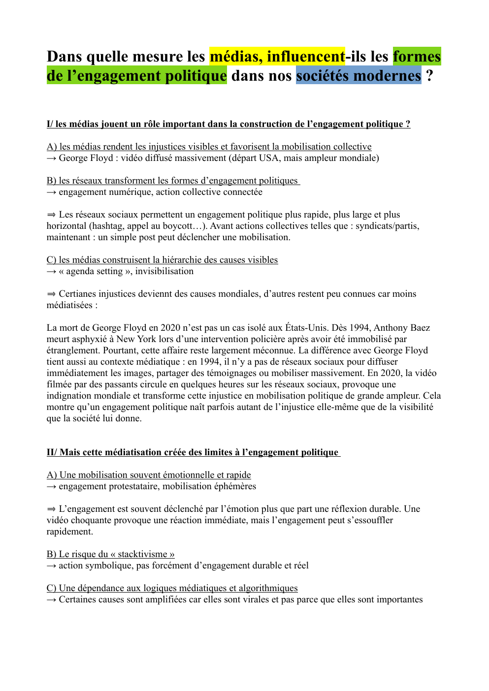 Prévisualisation du document Grand oral SES engagement politique: Dans quelle mesure les médias, influencent-ils les formes de l’engagement politique dans nos sociétés modernes ?