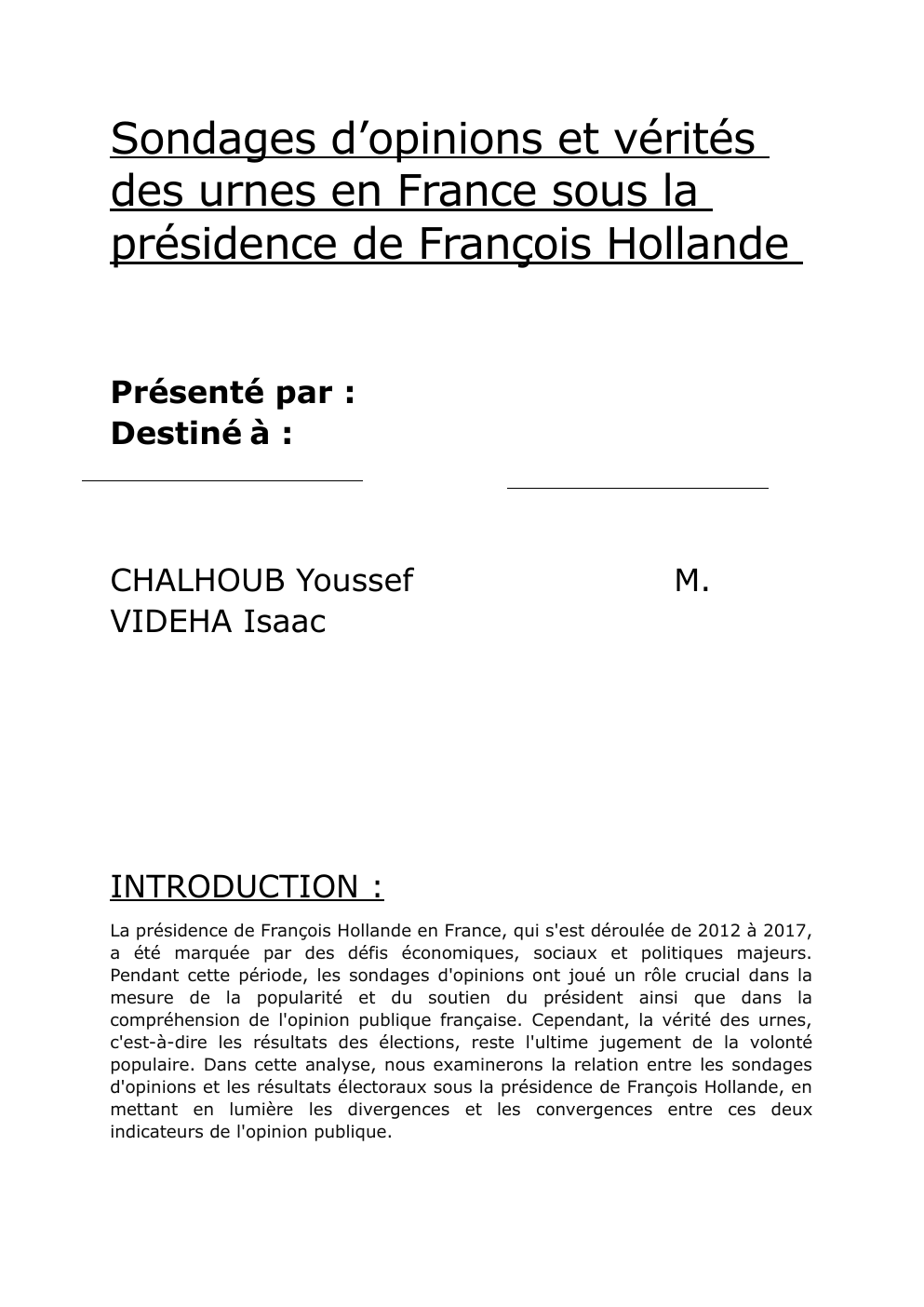 Prévisualisation du document grand oral: Sondages d’opinions et vérités des urnes en France sous la présidence de François Hollande