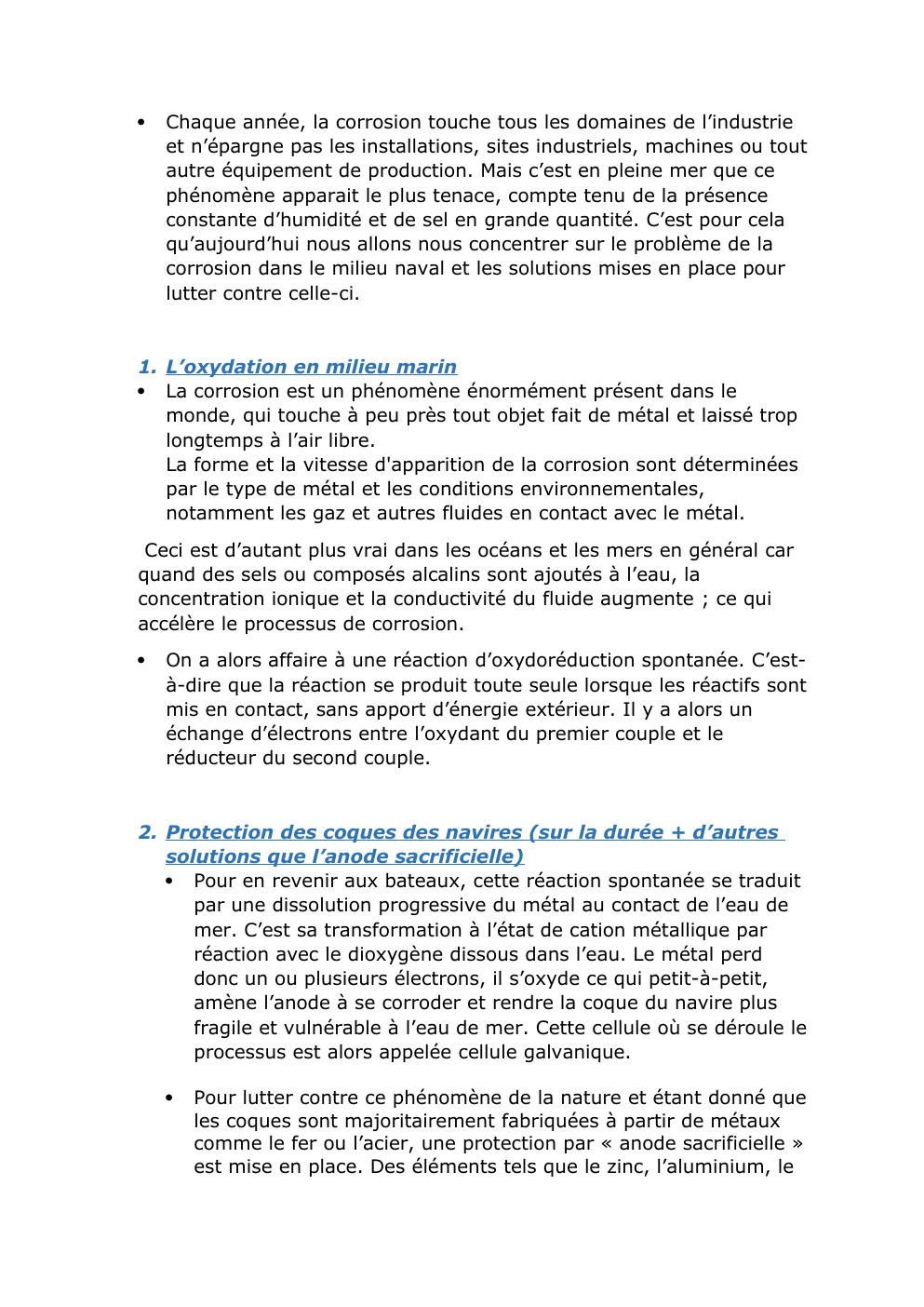 Prévisualisation du document Grand oral sur la corrosion des coques de bateaux