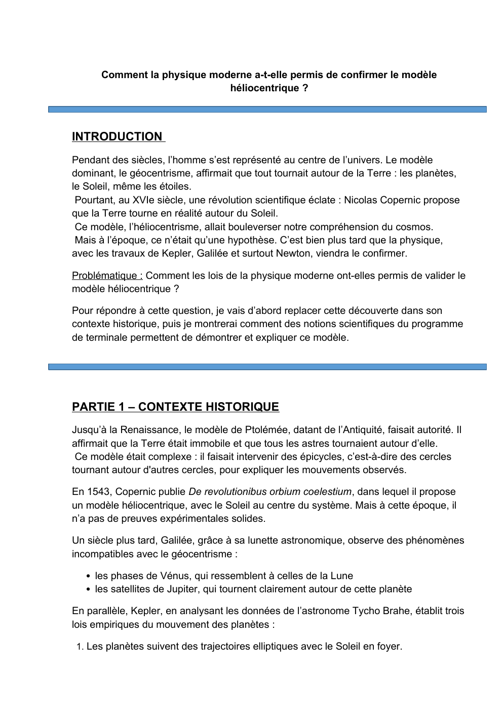 Prévisualisation du document Grand Oral sur l'héliocentrisme