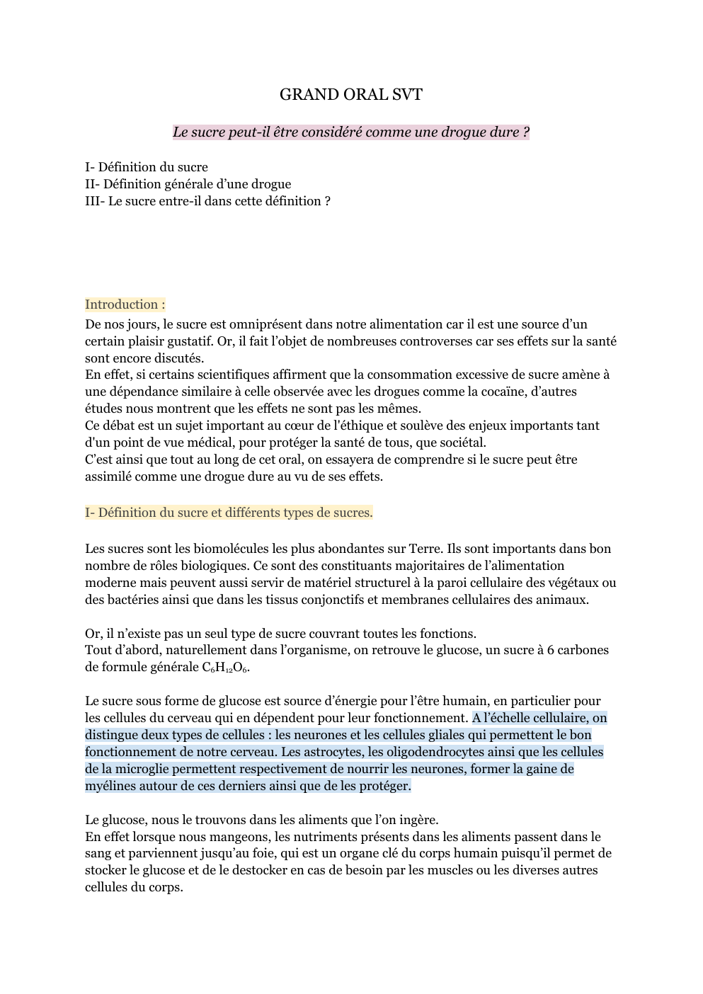 Prévisualisation du document GRAND ORAL SVT Le sucre peut-il être considéré comme une drogue dure ?