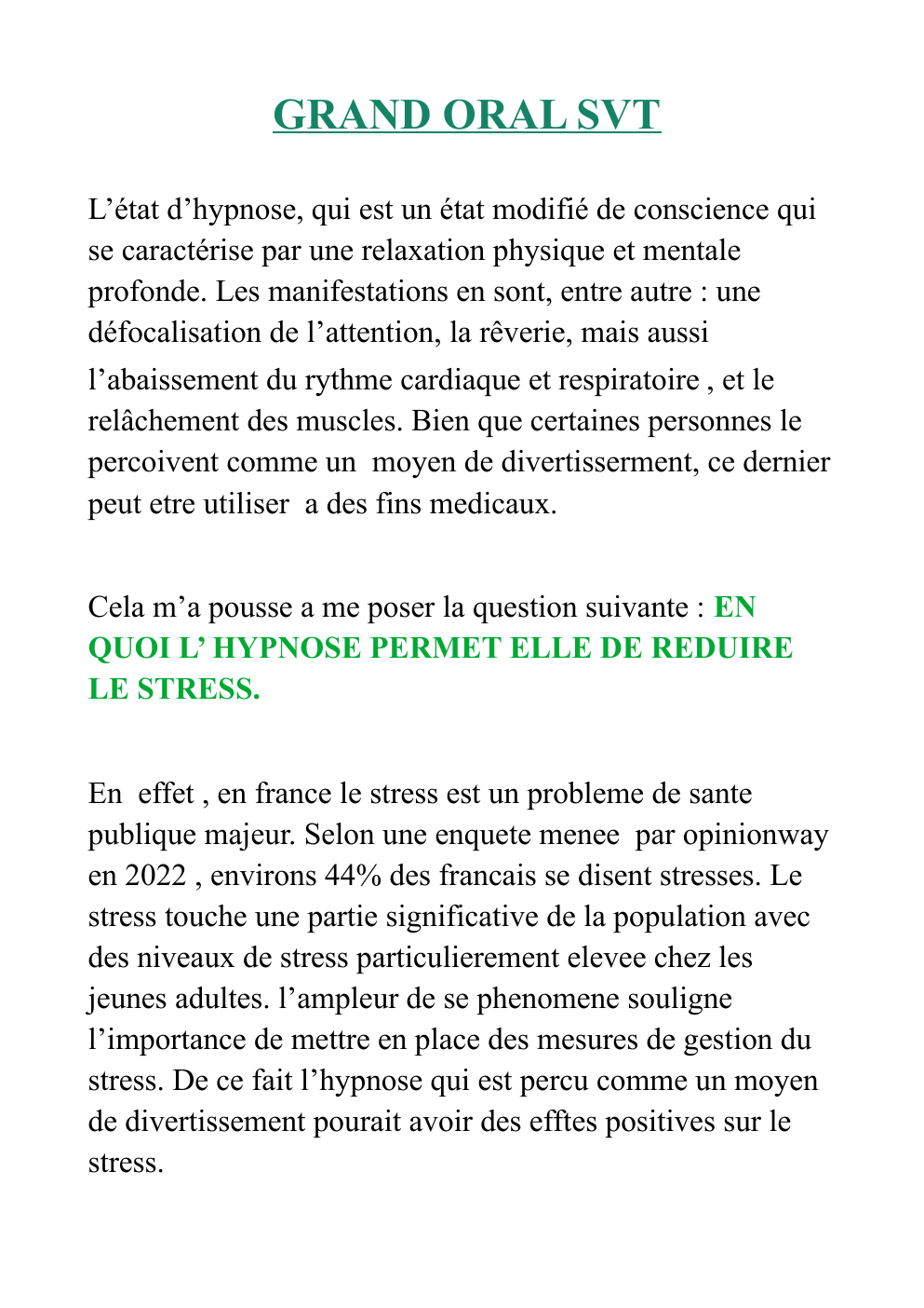 Prévisualisation du document Grand oral svt L’état d’hypnose,