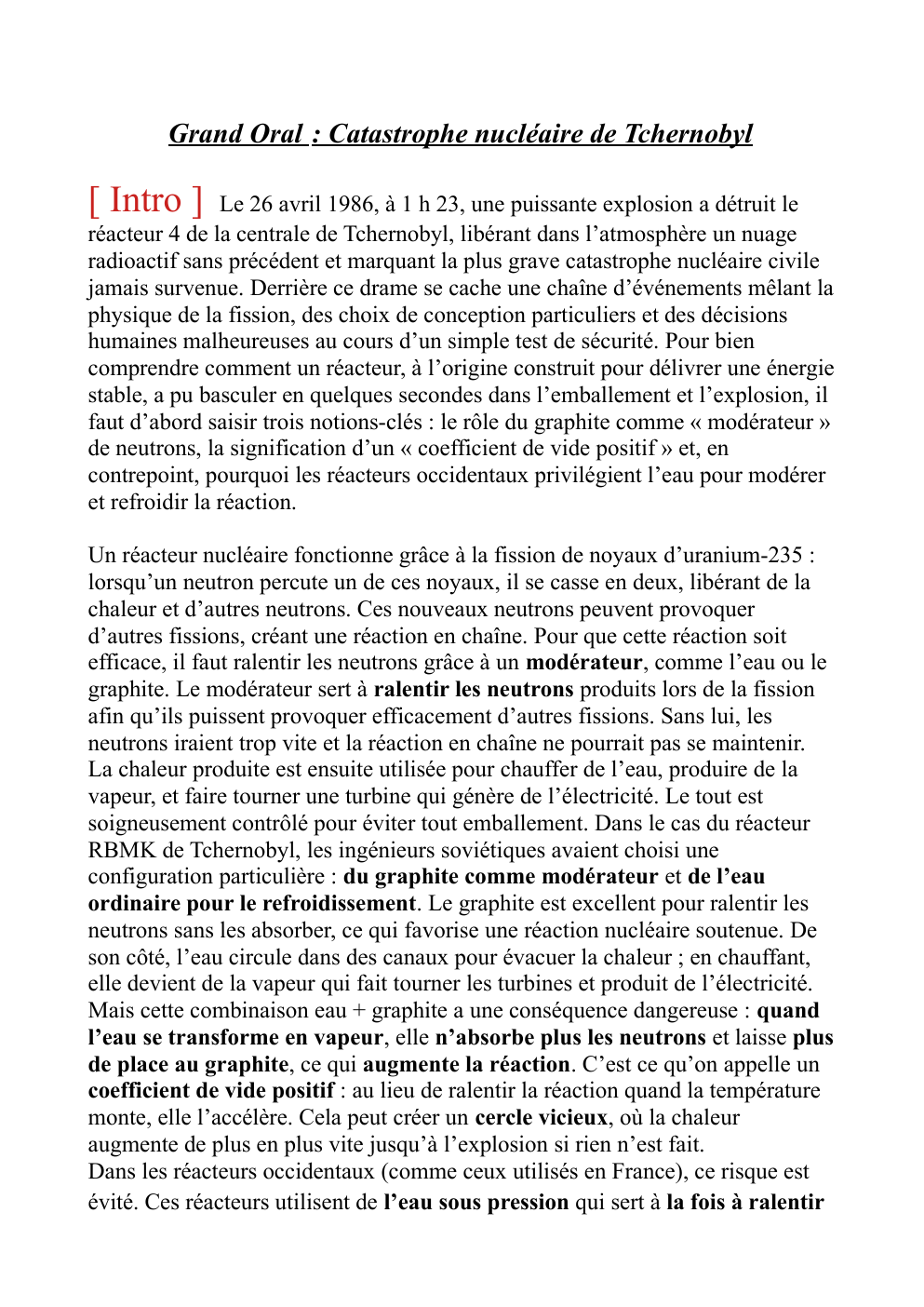 Prévisualisation du document Grand oral Tchernobyl