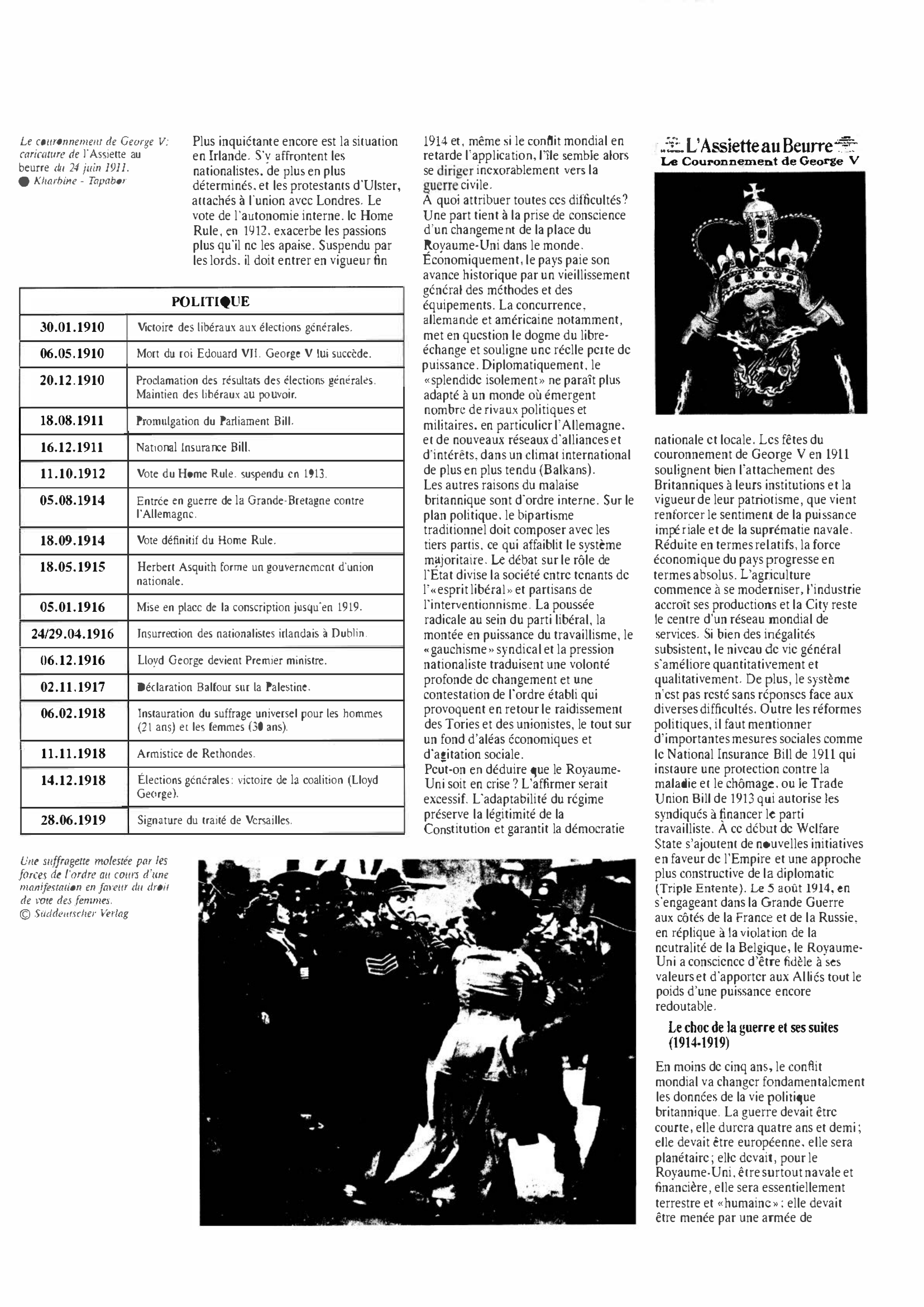 Prévisualisation du document Grande-Bretagne de 1910 à 1919 : Histoire