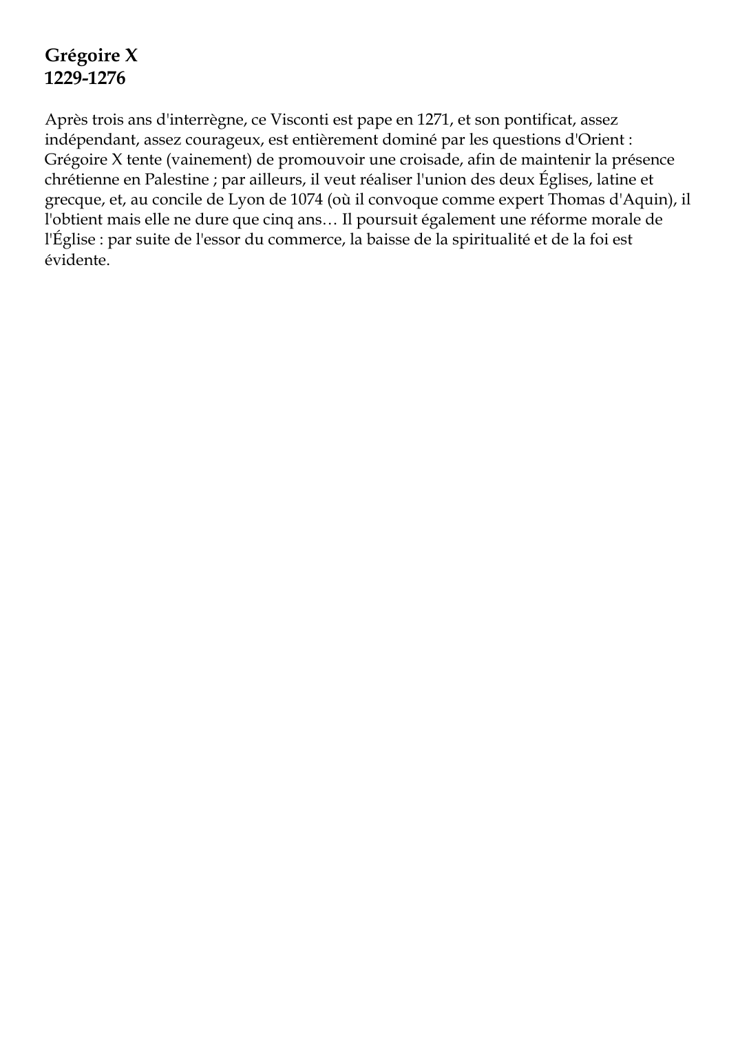 Prévisualisation du document Grégoire X1229-1276Après trois ans d'interrègne, ce Visconti est pape en