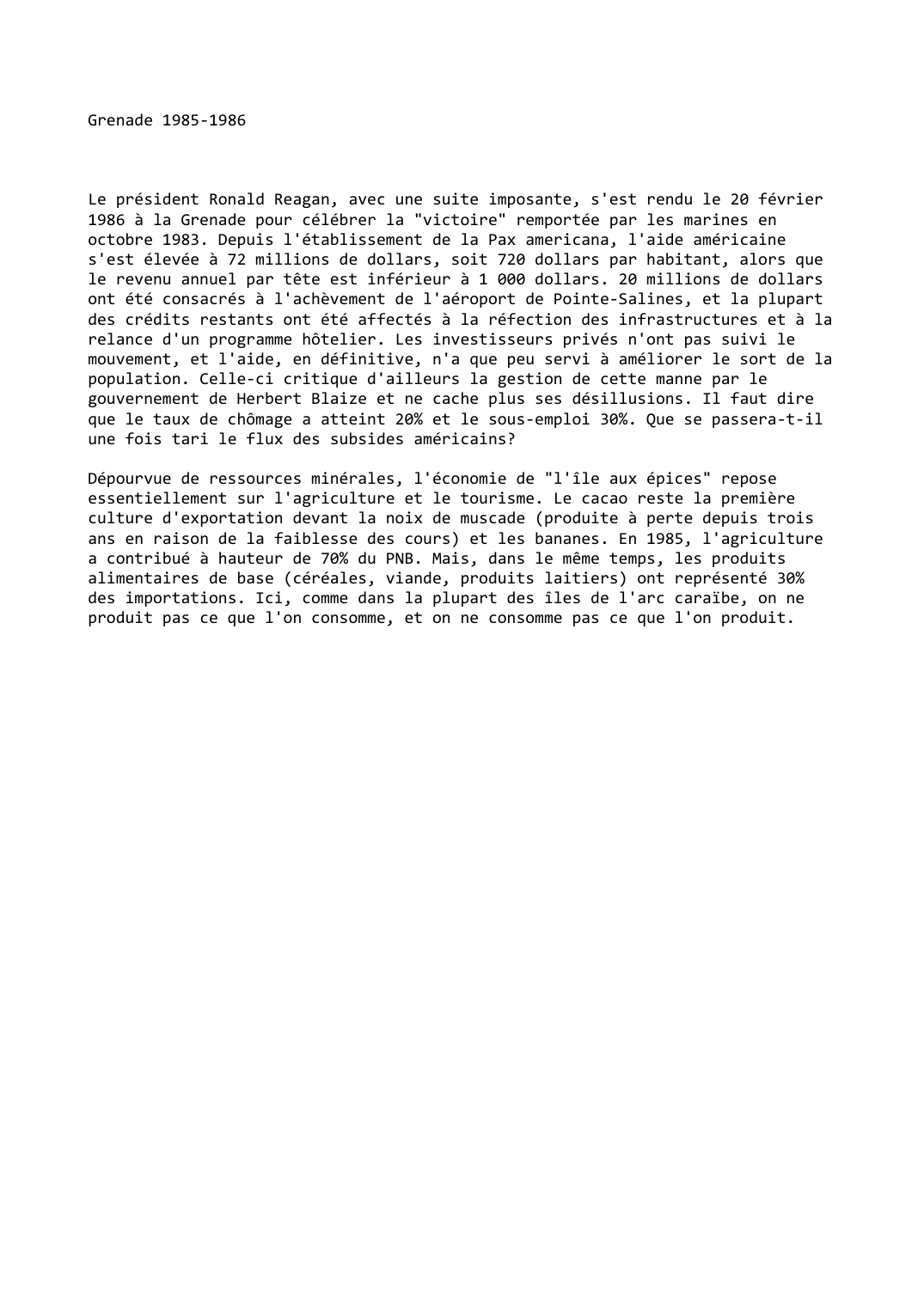 Prévisualisation du document Grenade (1985-1986)