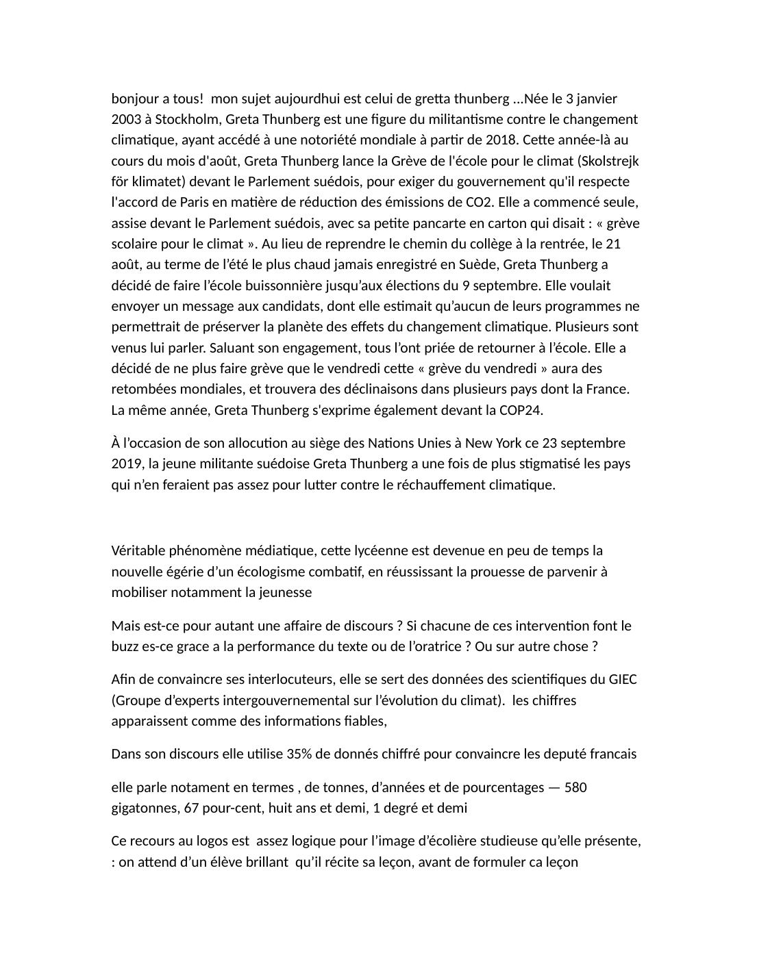Prévisualisation du document Greta Thunberg - exposé