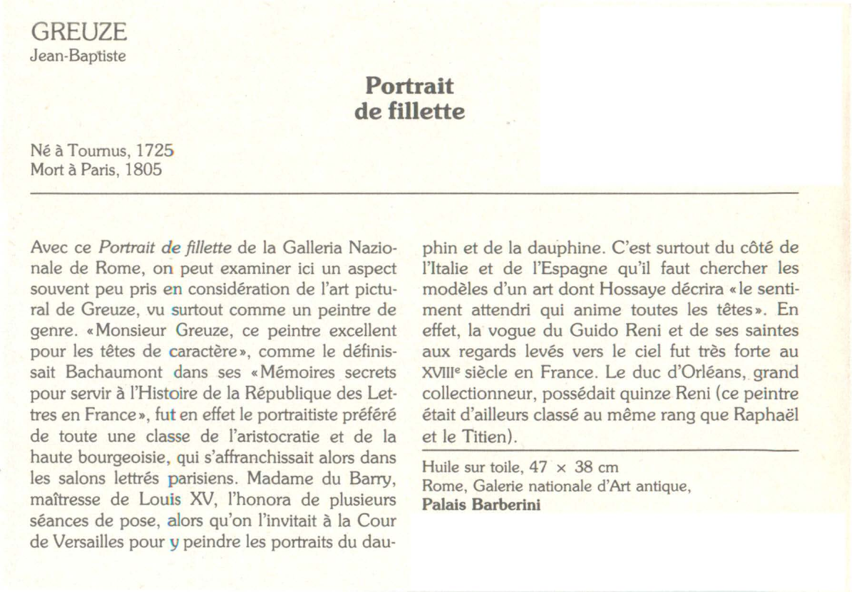 Prévisualisation du document GREUZE Jean-Baptiste : Portrait de fillette