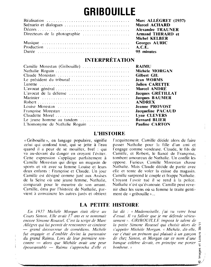 Prévisualisation du document GRIBOUILLE