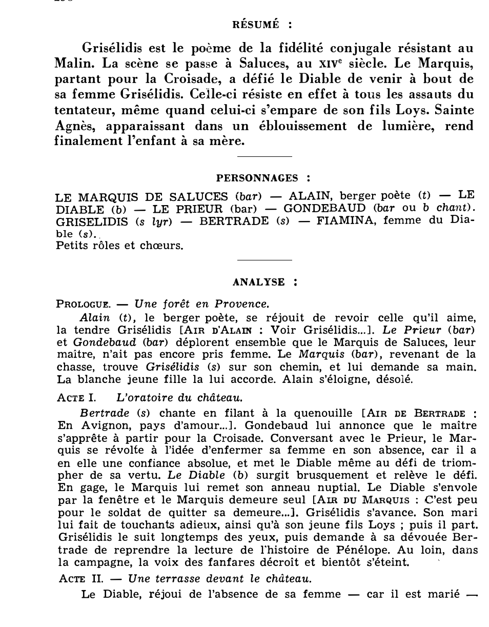 Prévisualisation du document GRISÉLIDIS de Massenet (résumé et analyse de l’œuvre – Répertoire lyrique)