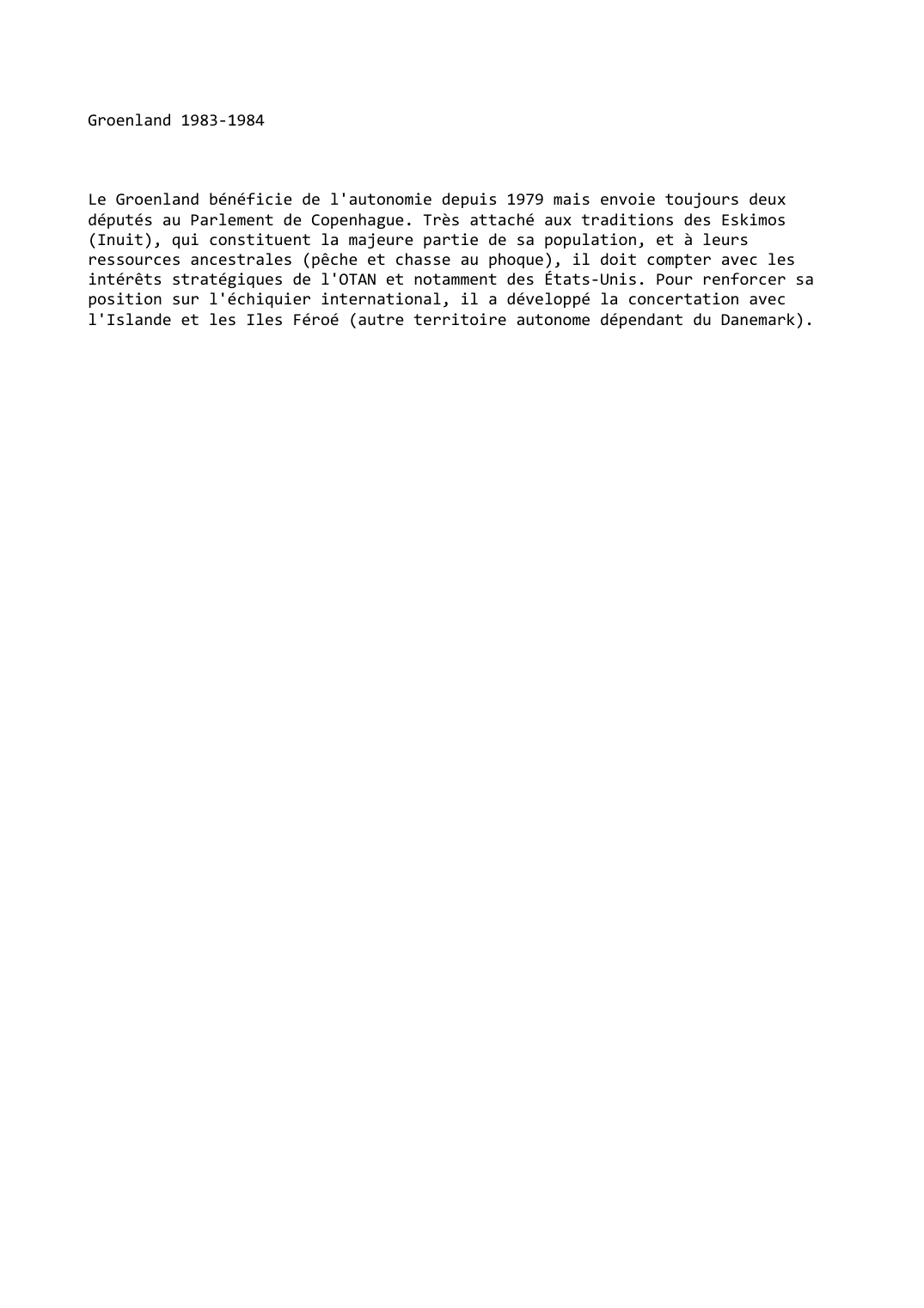 Prévisualisation du document Groenland (1983-1984)